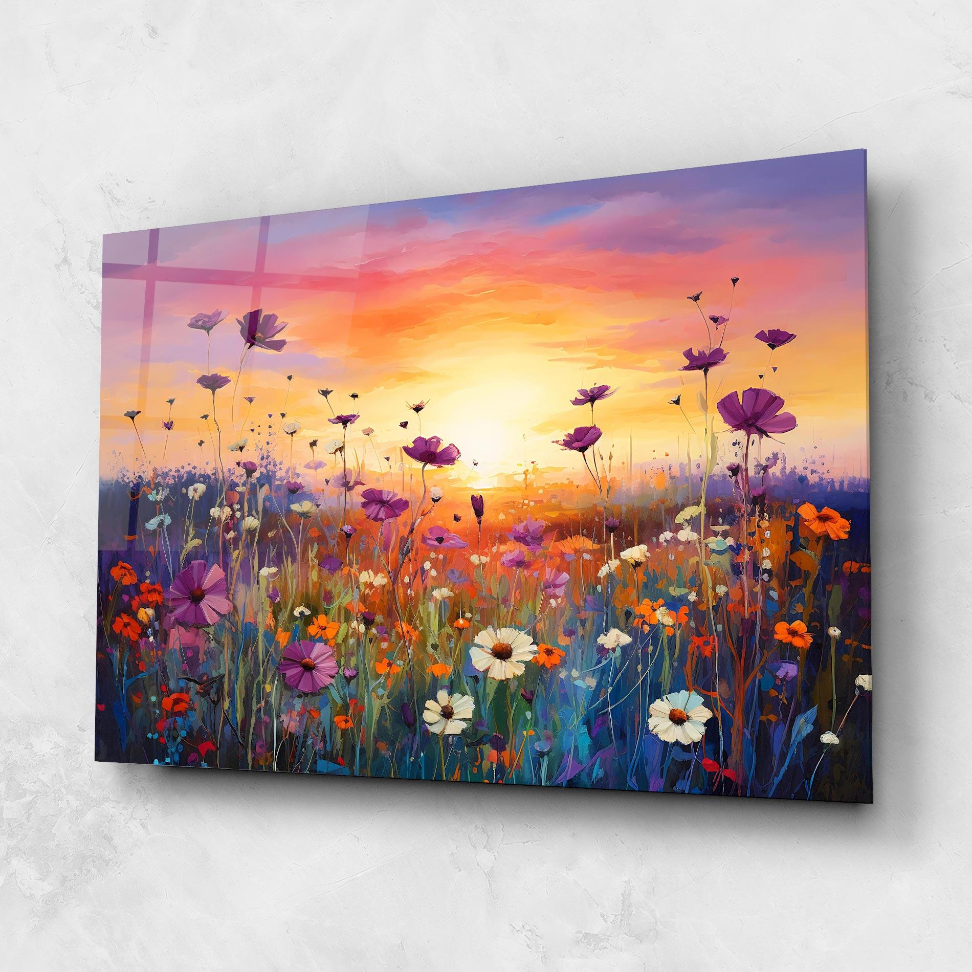 Üvegkép Dreamy Field Flowers mockup 1