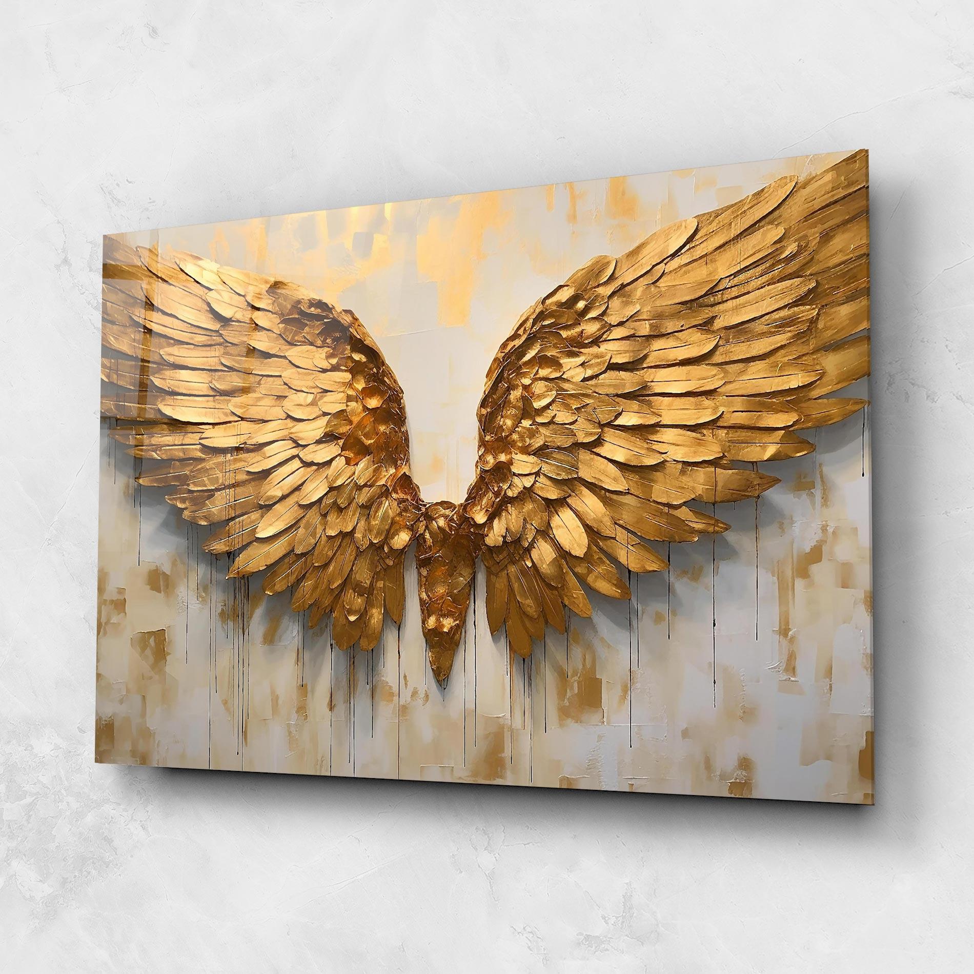 Üvegkép Golden Wings Art mockup 1