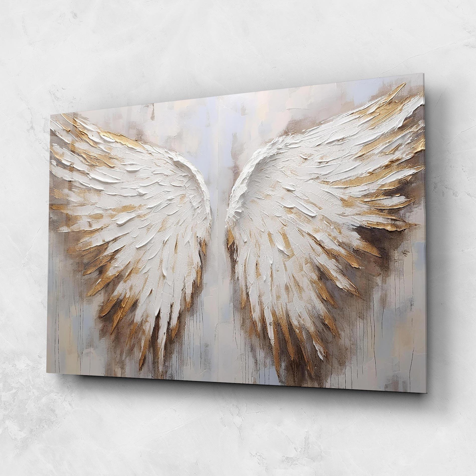 Üvegkép White Angel Wings mockup 1