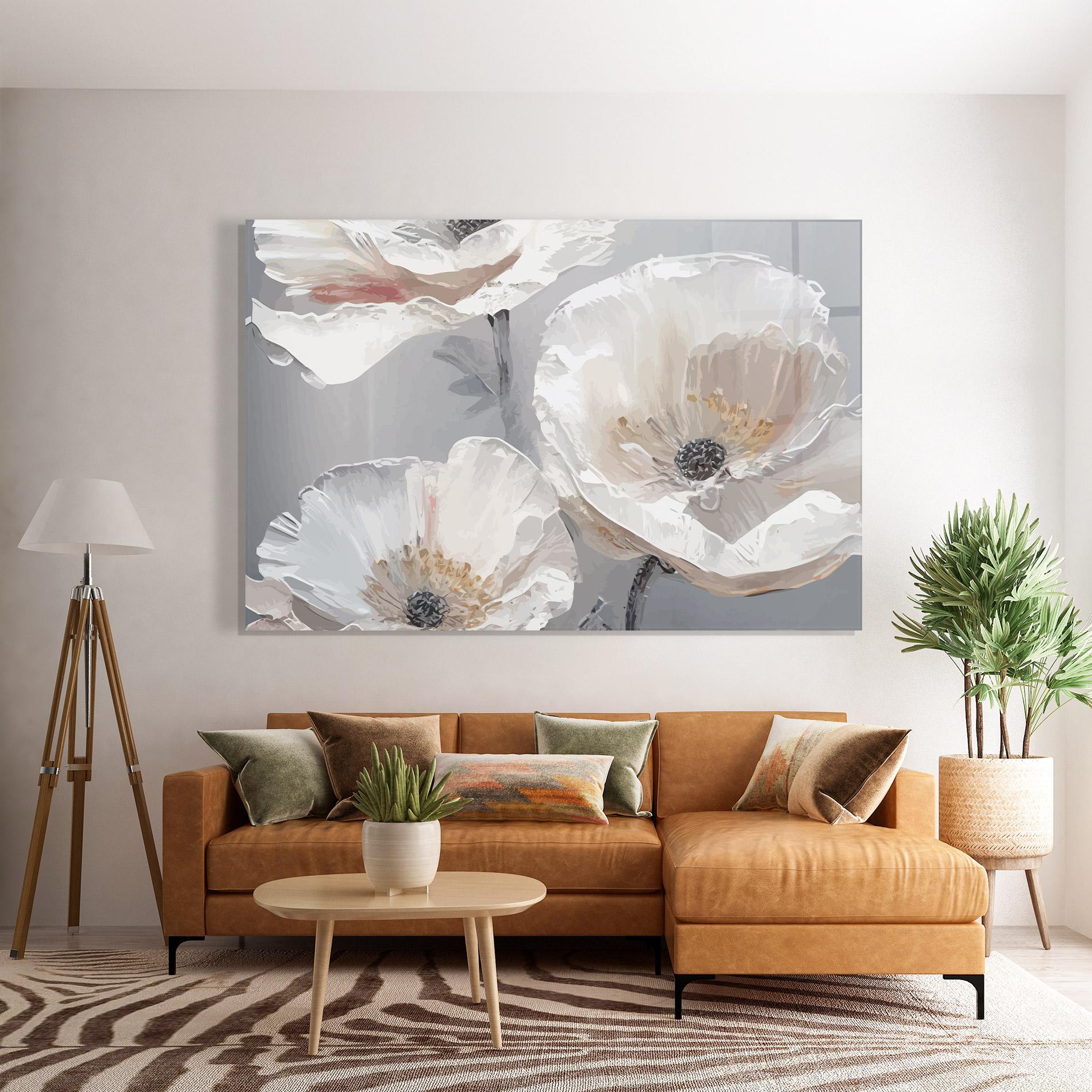 Üvegkép Cream Mix Flower mockup 7