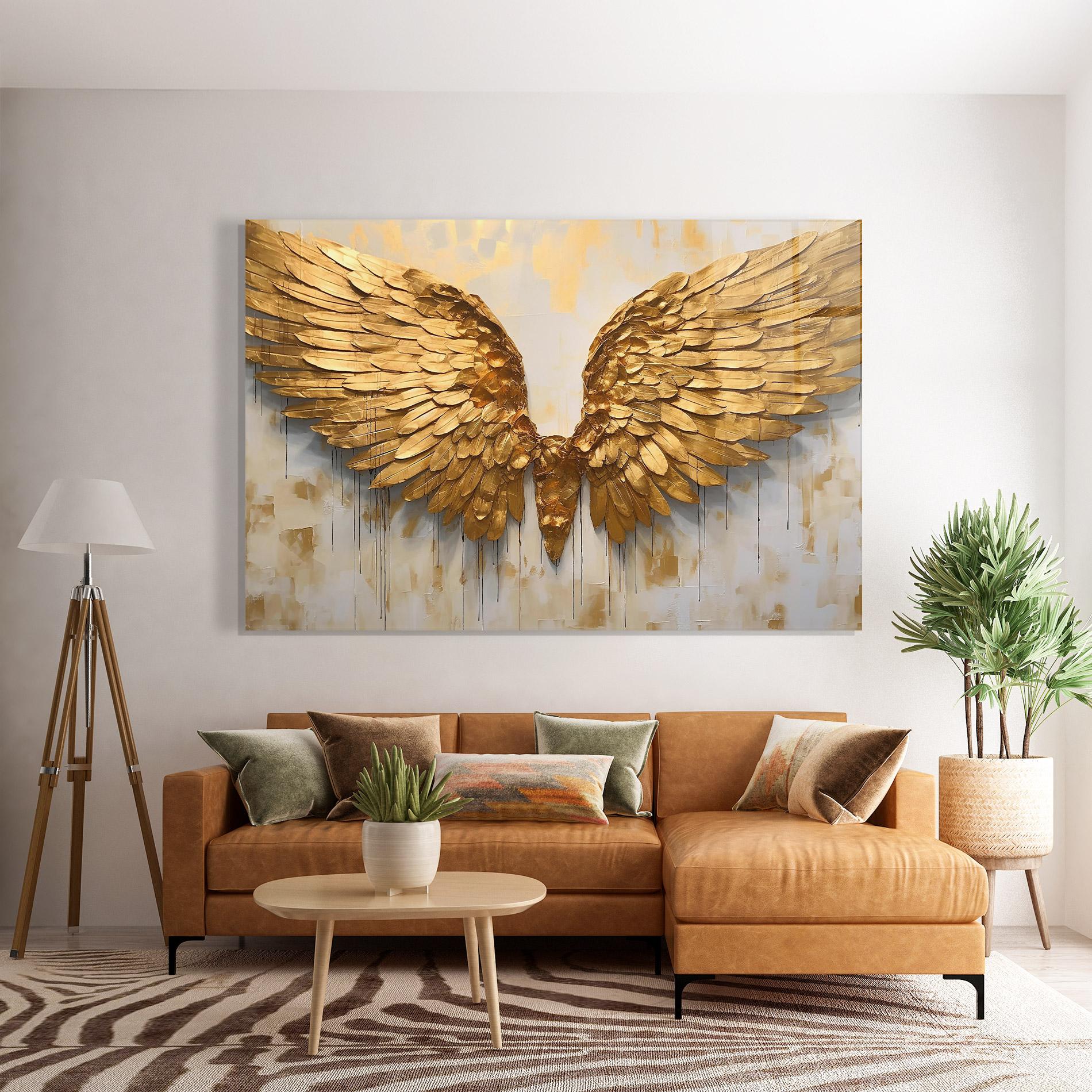 Üvegkép Golden Wings Art mockup 7