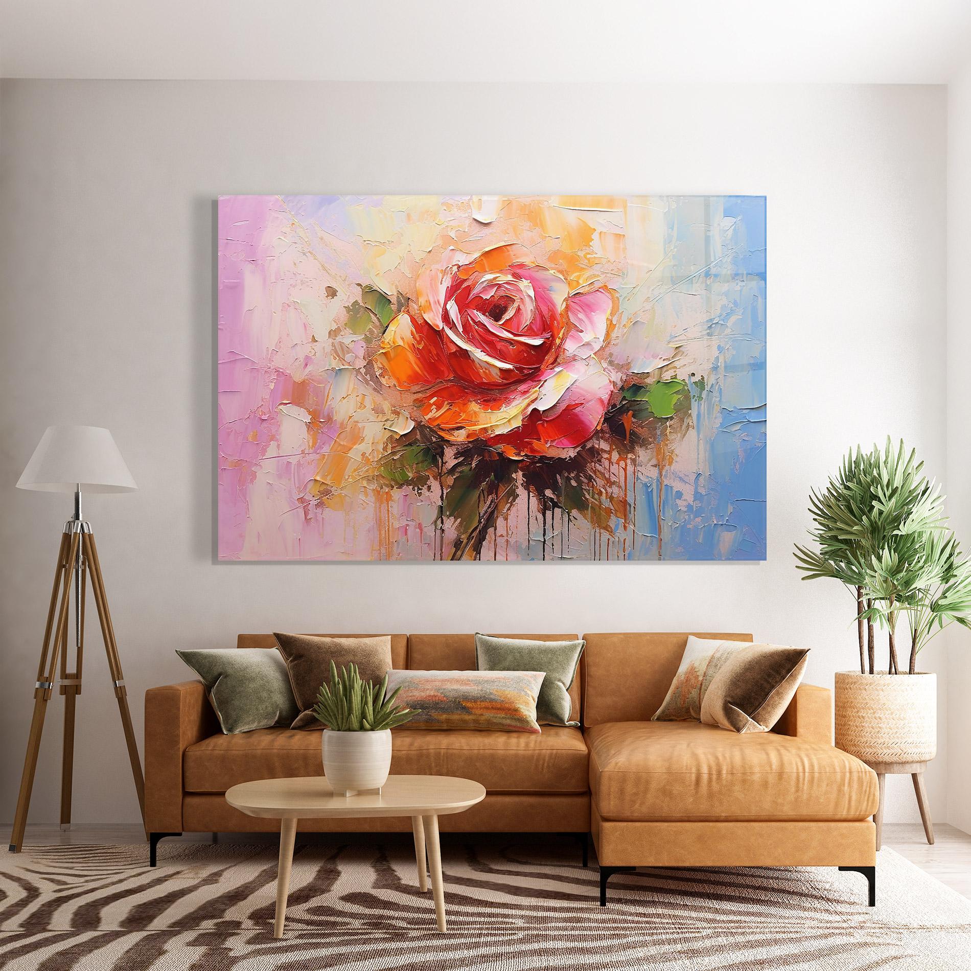 Üvegkép Red Pink Orange Art mockup 7