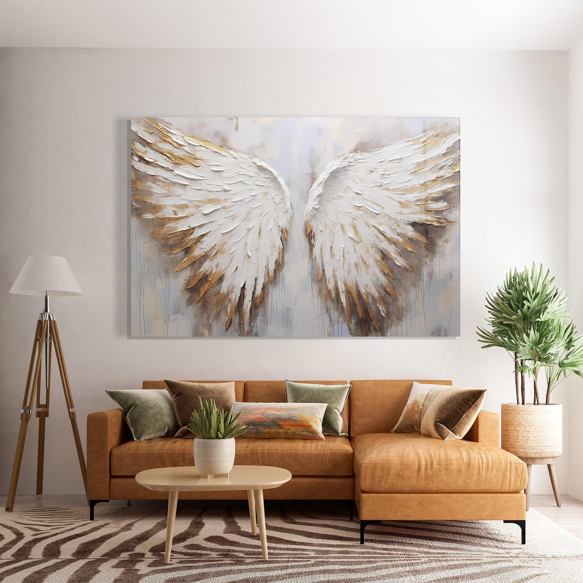 Üvegkép White Angel Wings mockup 7