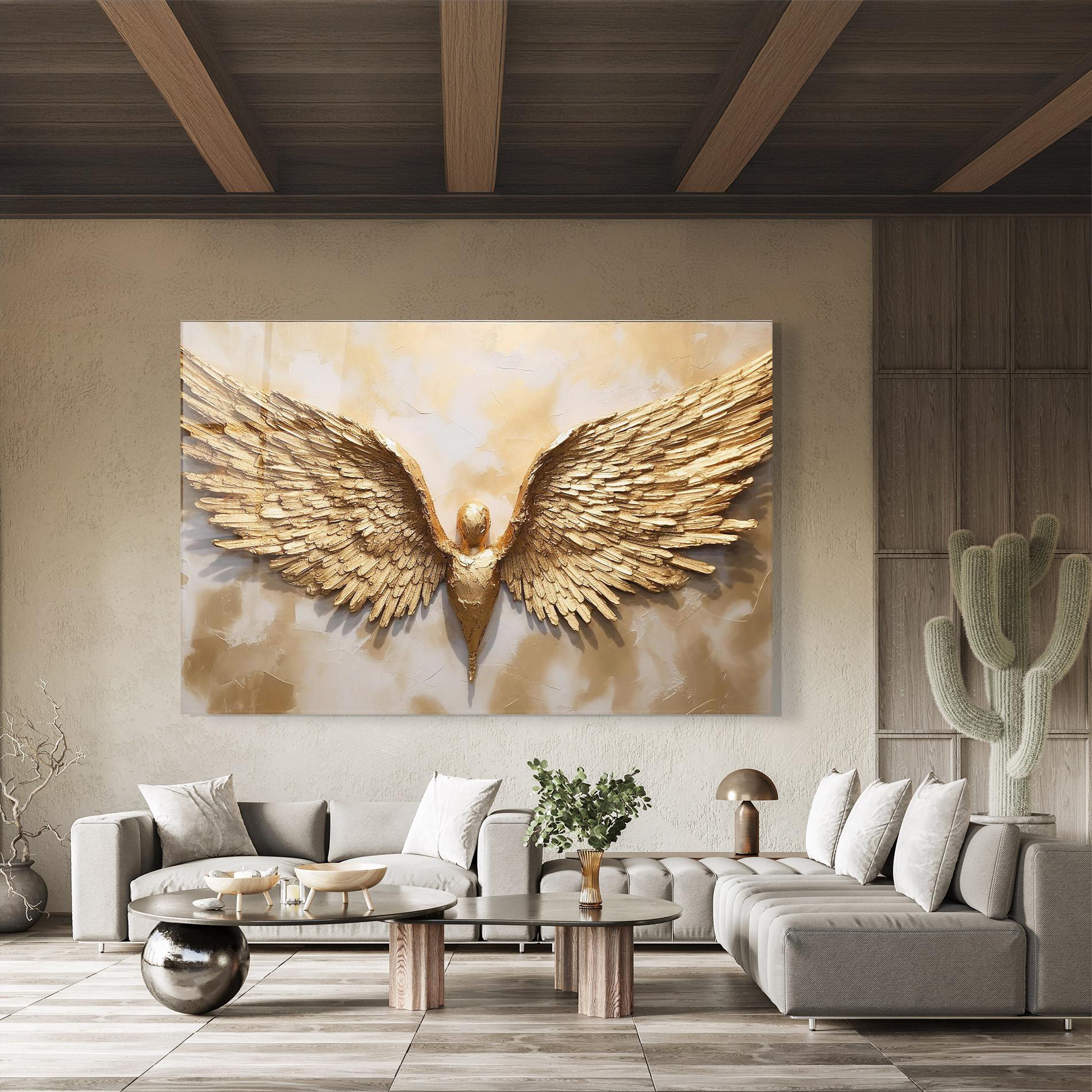 Üvegkép Beautiful Gold Wings mockup 8