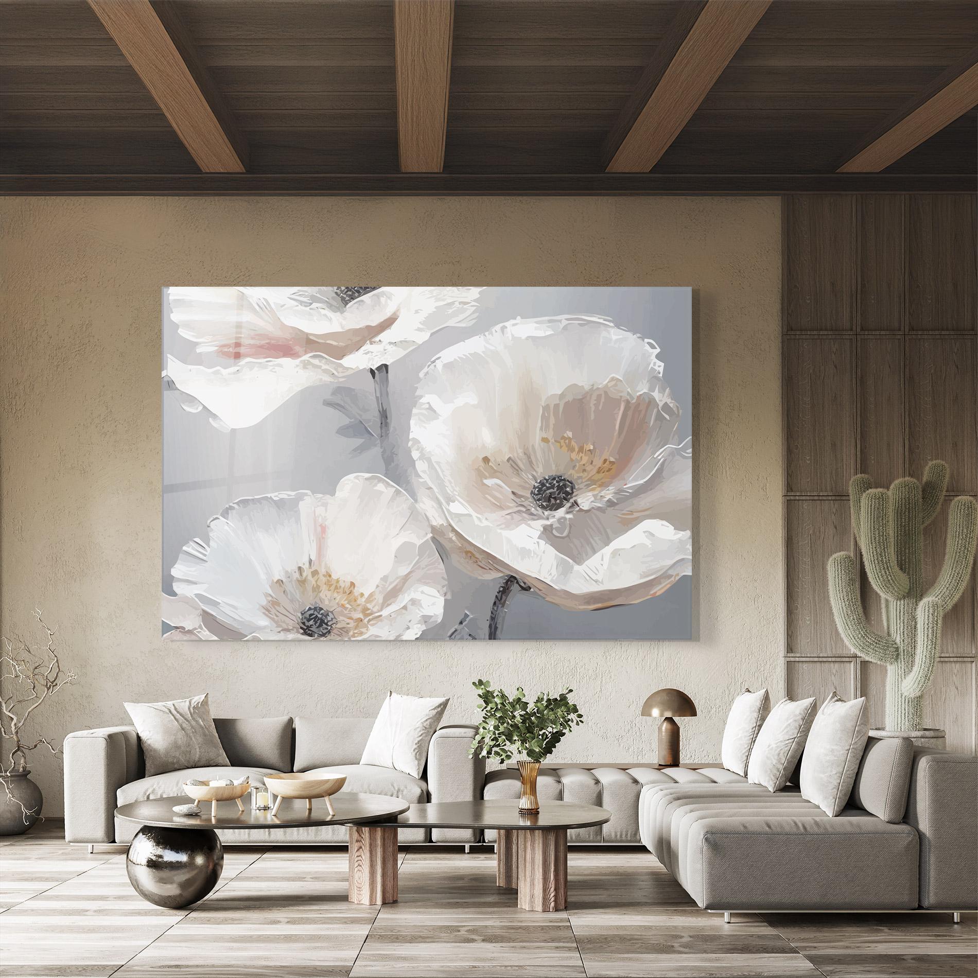 Üvegkép Cream Mix Flower mockup 8