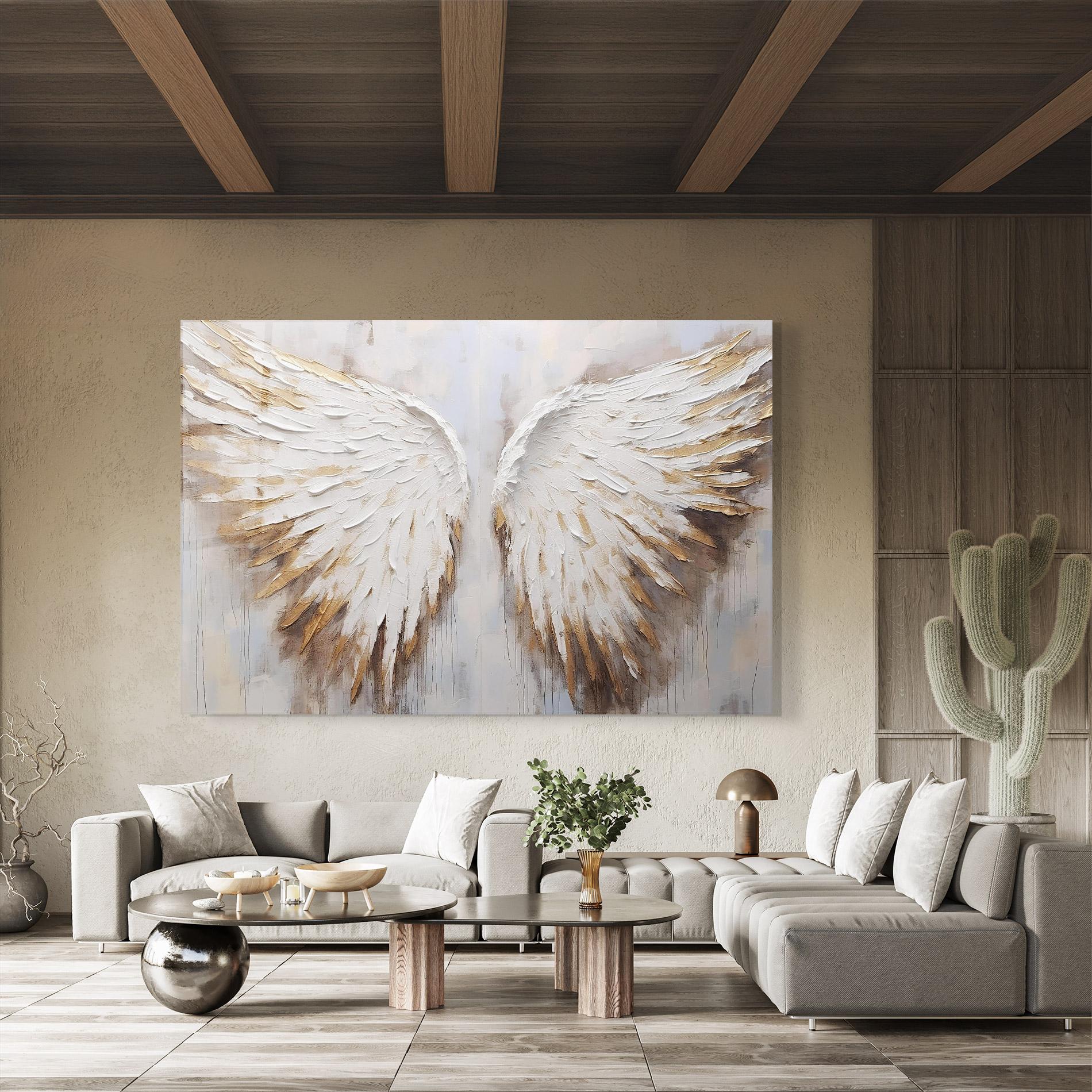 Üvegkép White Angel Wings mockup 8