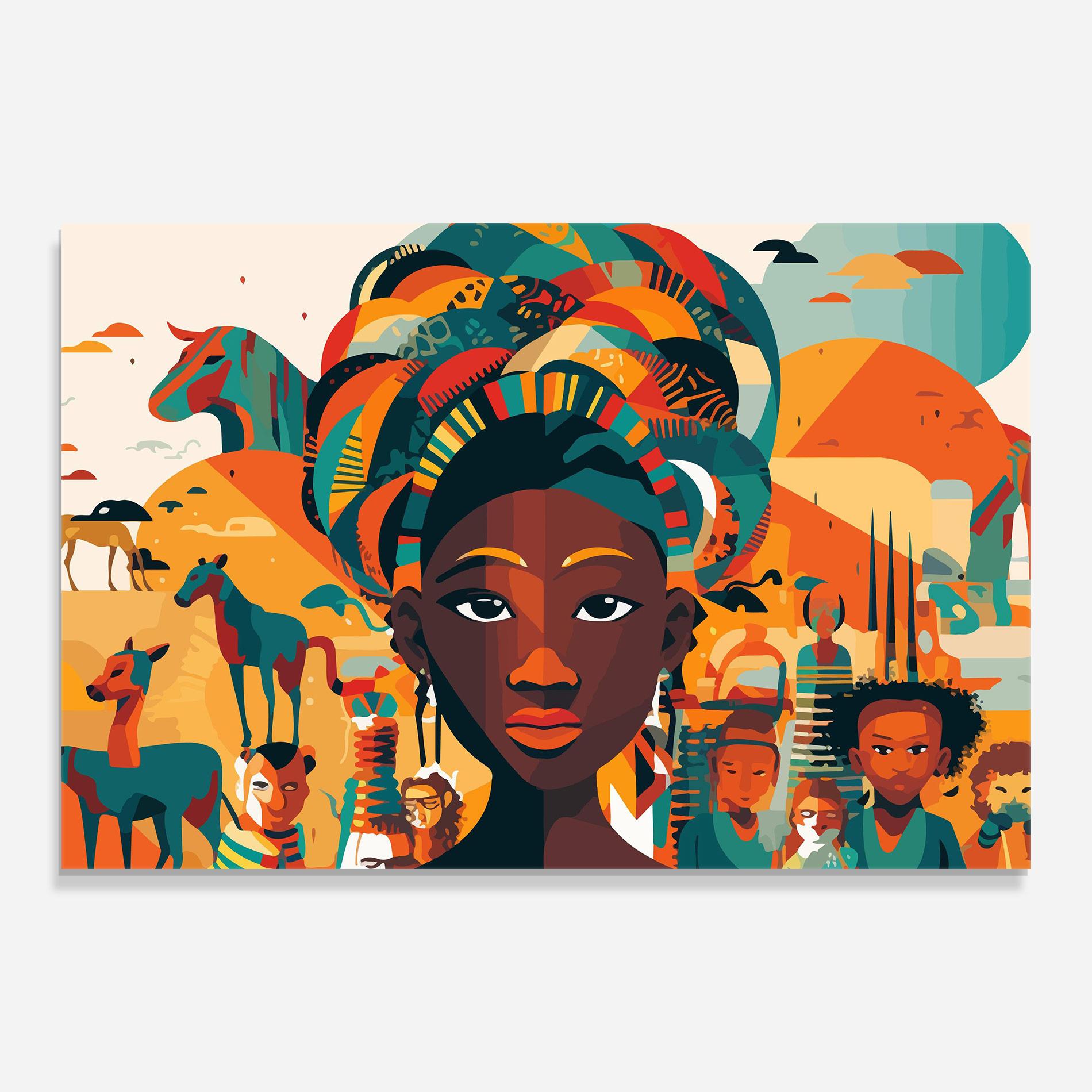 Üvegkép Child Africa Art mockup 0