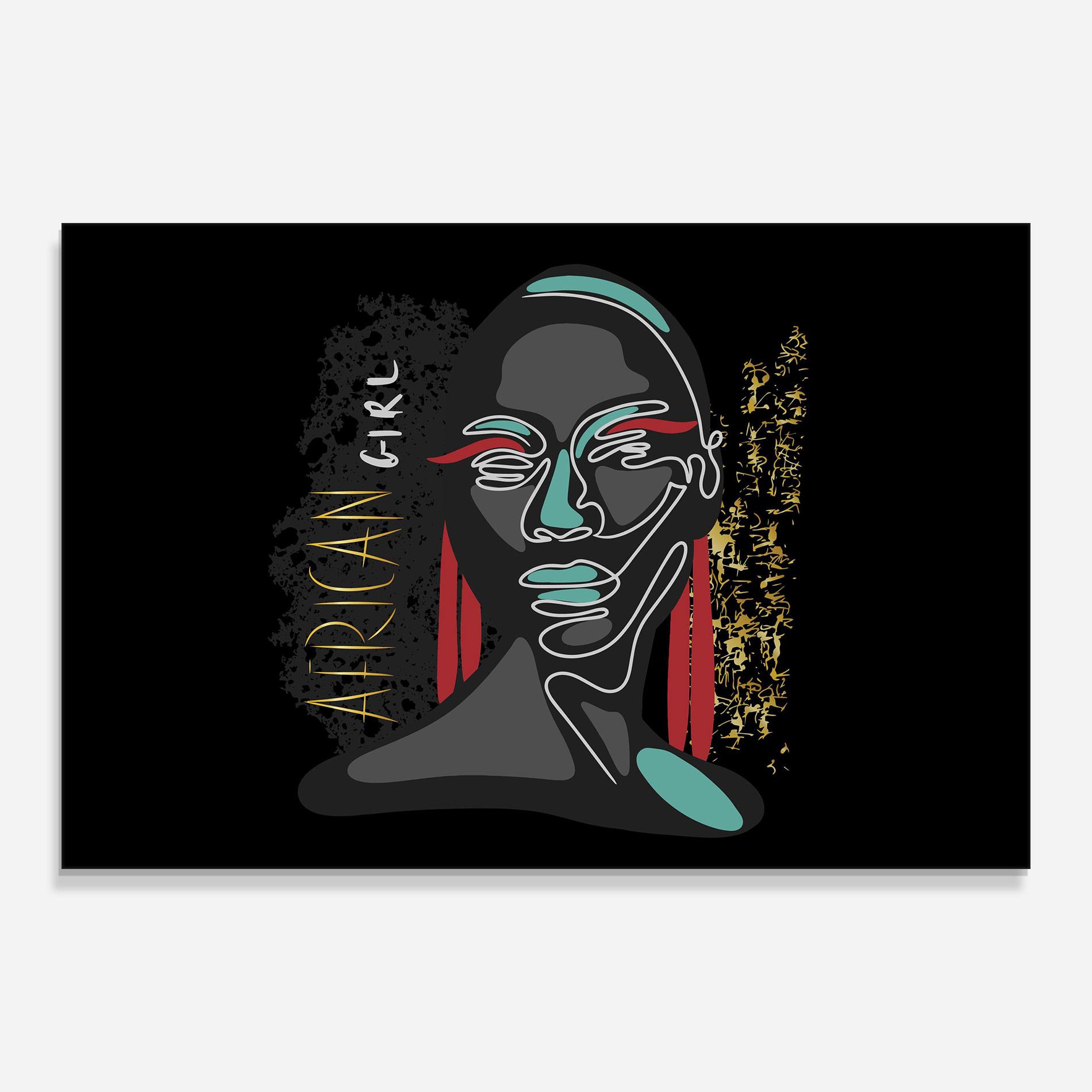 Üvegkép Gold African Girl mockup 0