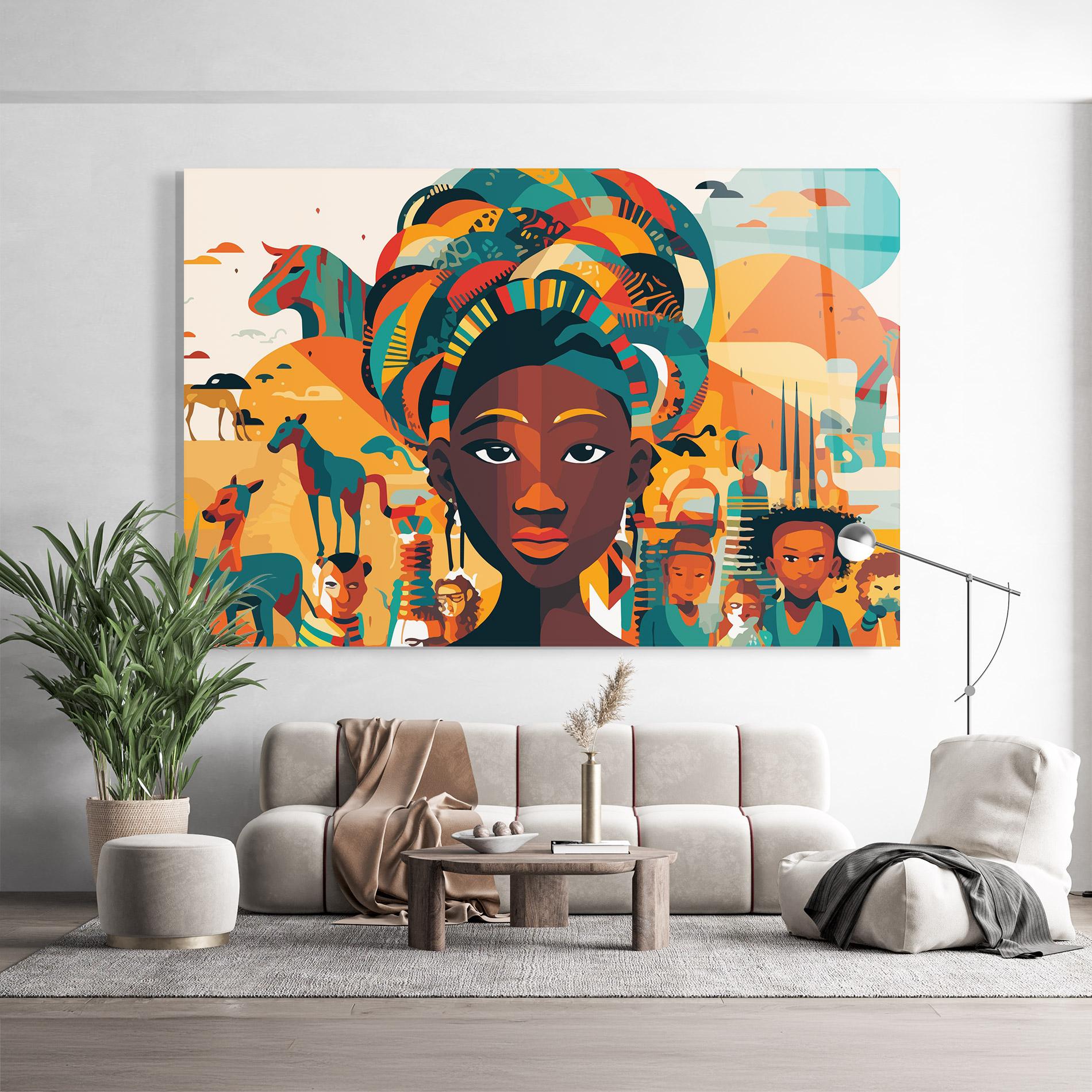 Üvegkép Child Africa Art mockup 9