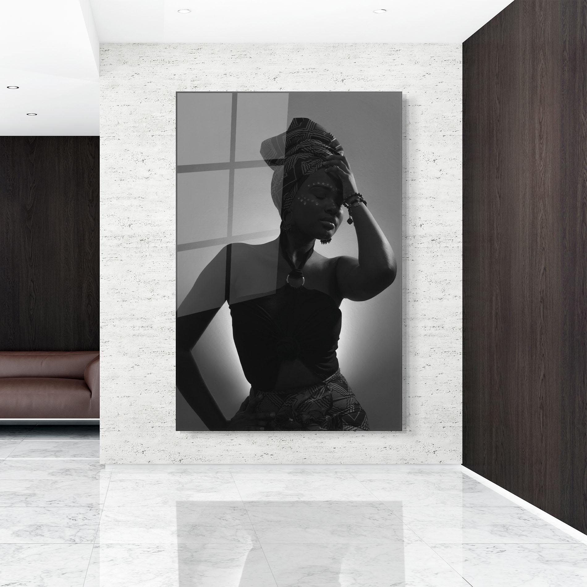 Üvegkép African Woman Shadow mockup 9