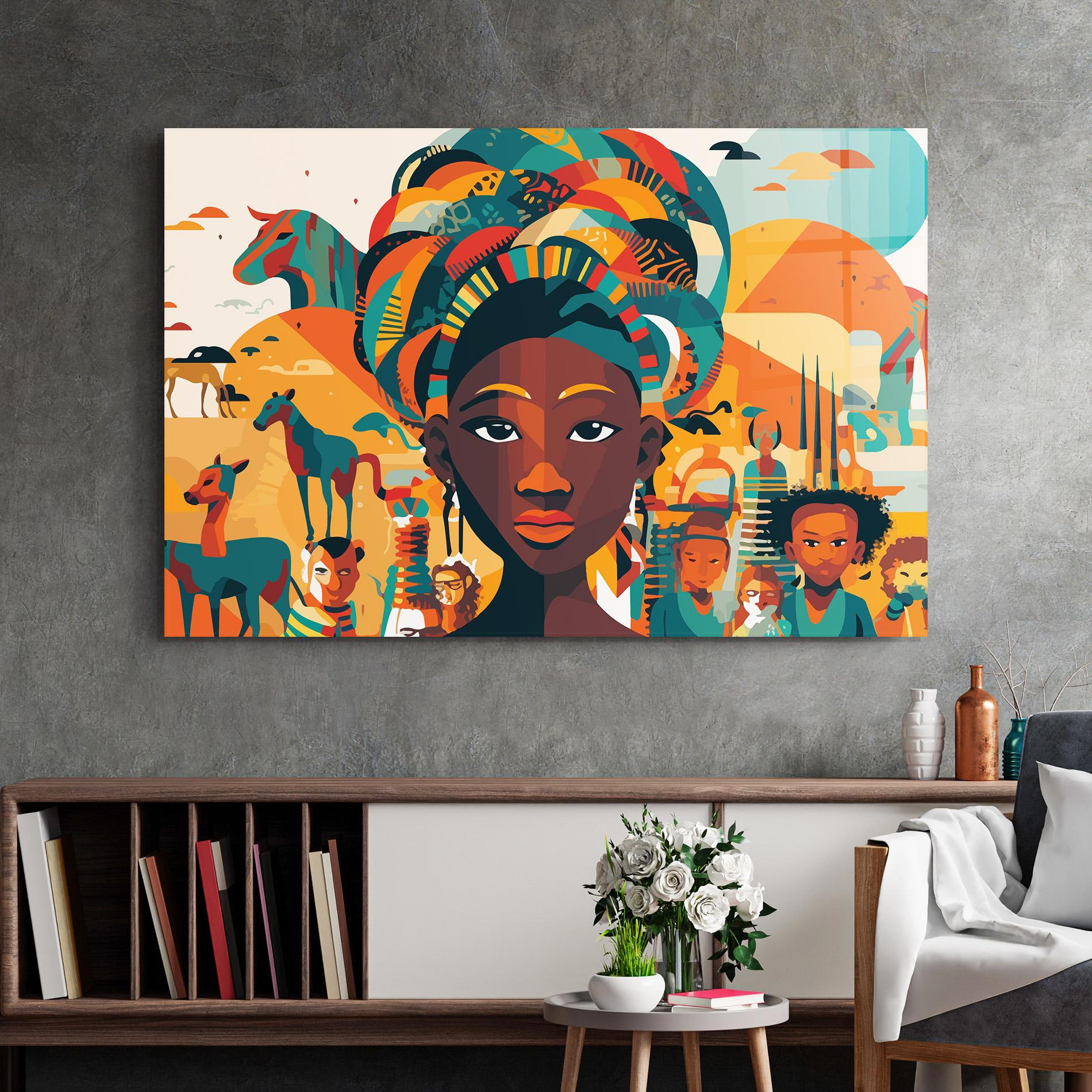 Üvegkép Child Africa Art mockup 2