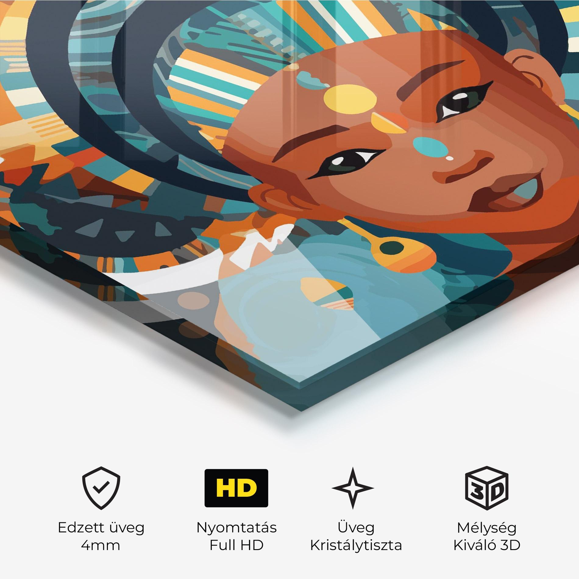 Üvegkép African Colorful Child mockup 3