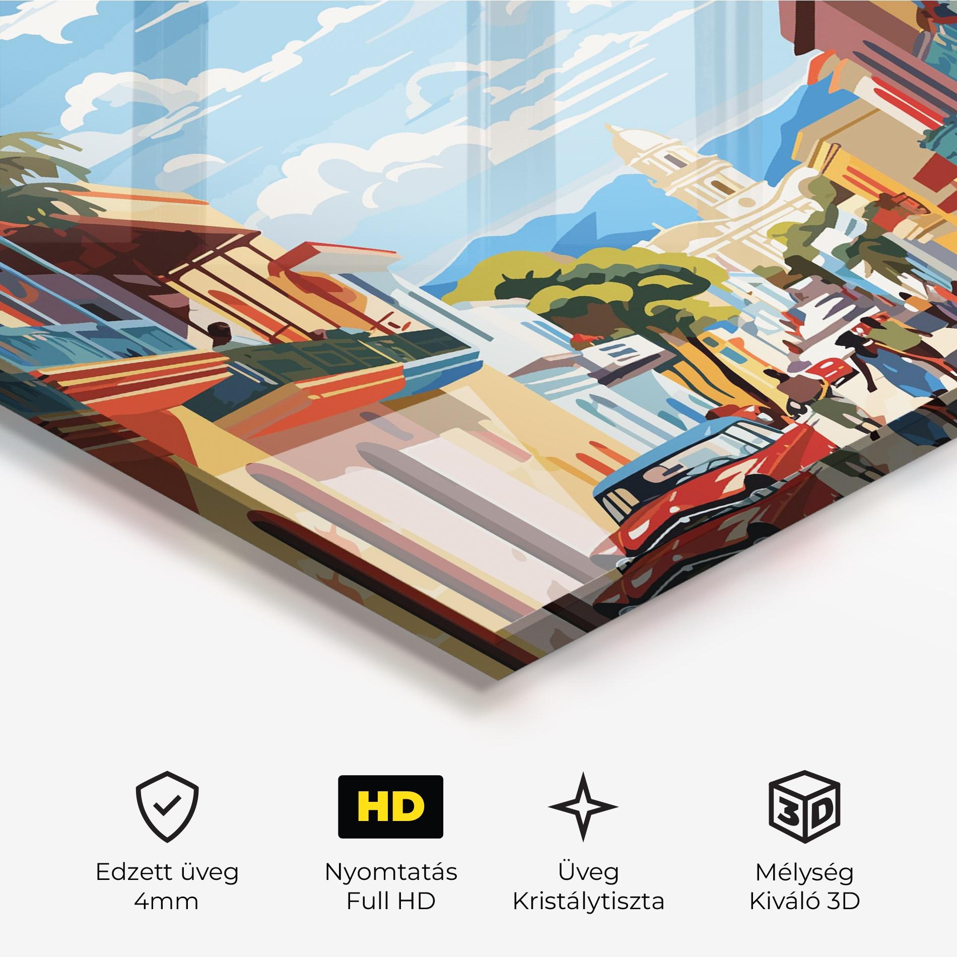 Üvegkép African Street mockup 3