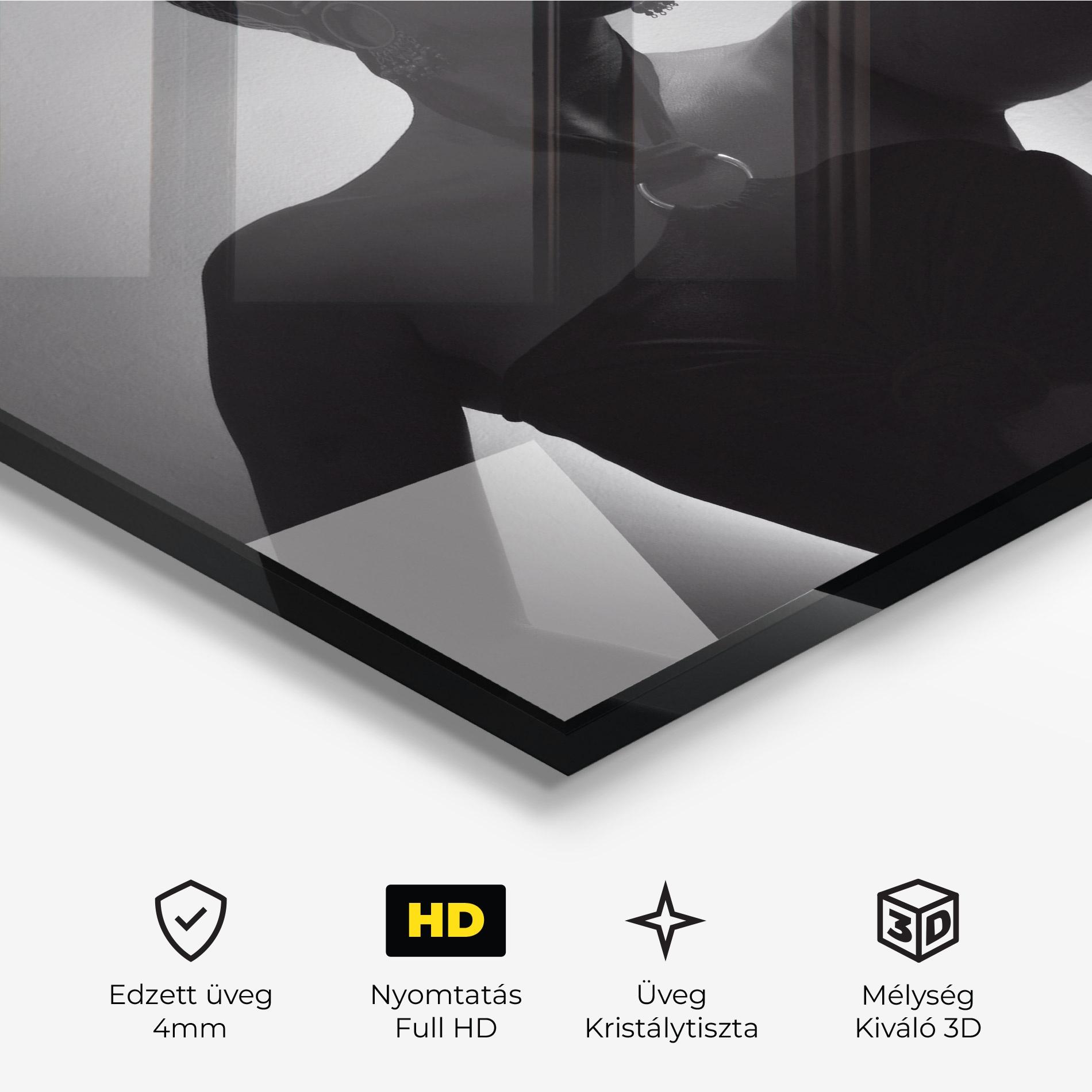 Üvegkép African Woman Shadow mockup 3