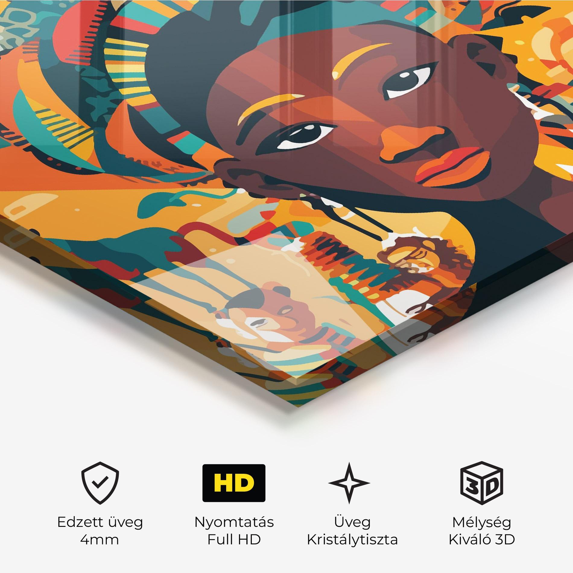 Üvegkép Child Africa Art mockup 3