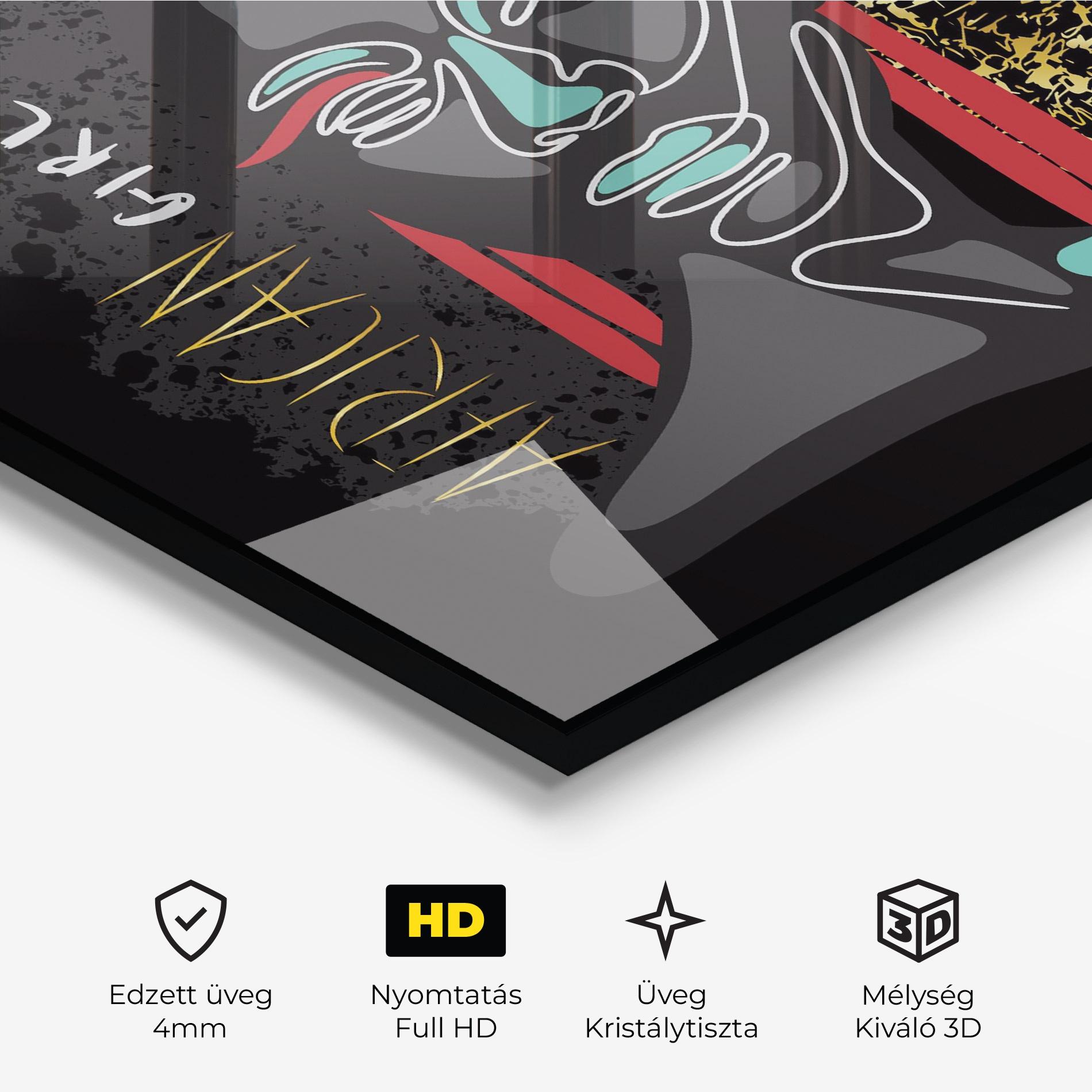 Üvegkép Gold African Girl mockup 3