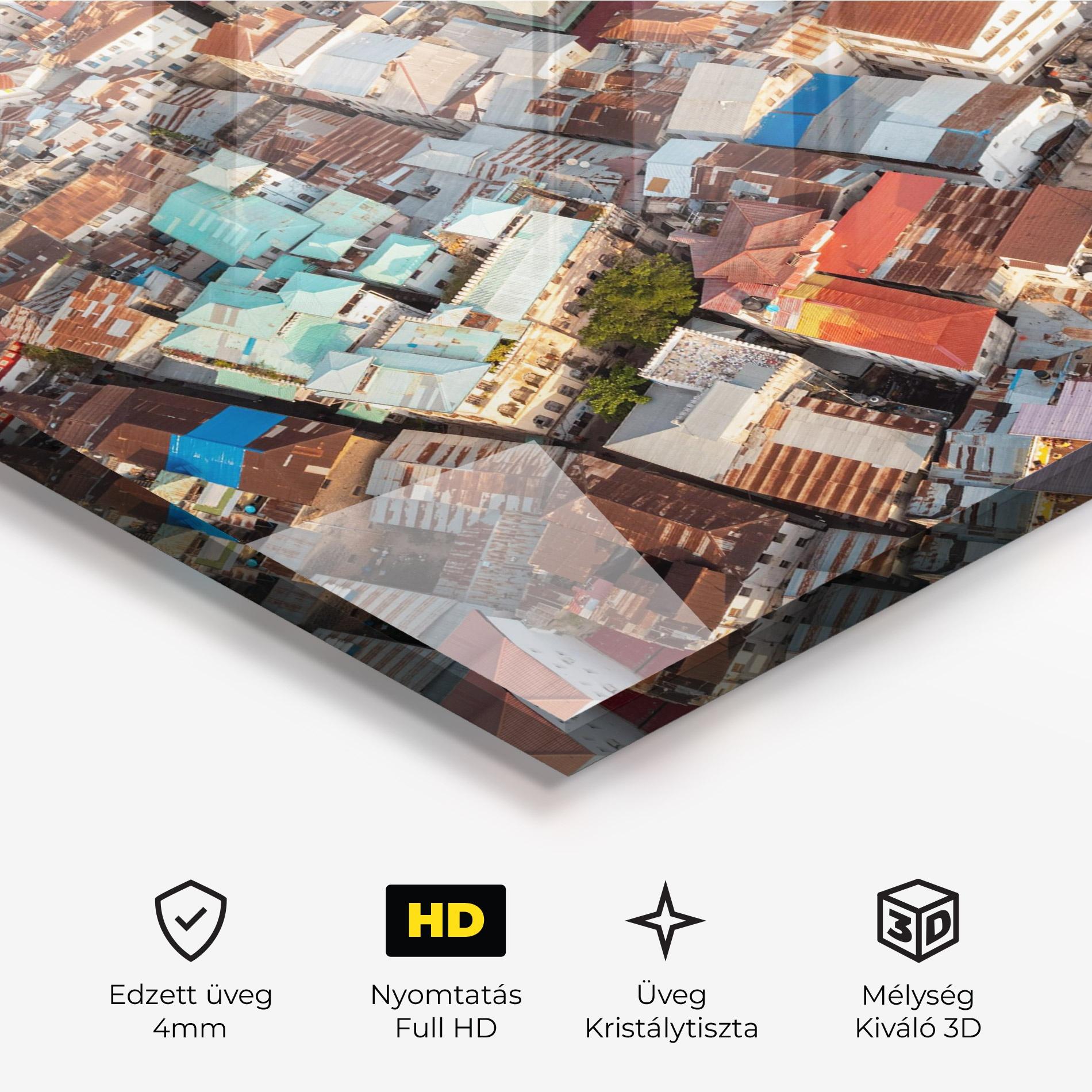 Üvegkép Island Tanzania Buildings mockup 3