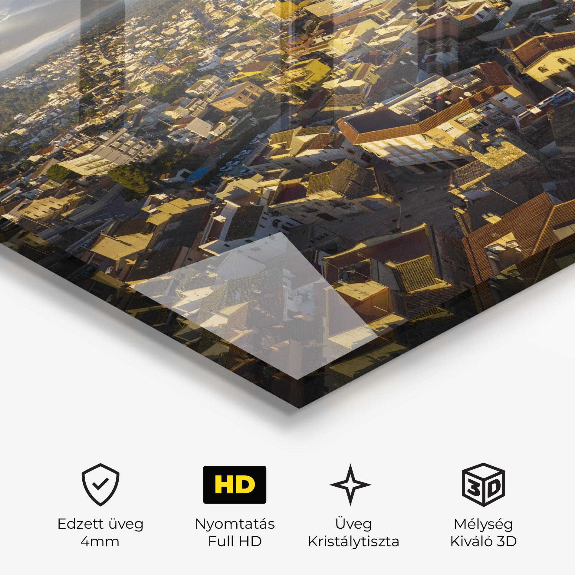 Üvegkép Streets Town Sunrise mockup 3