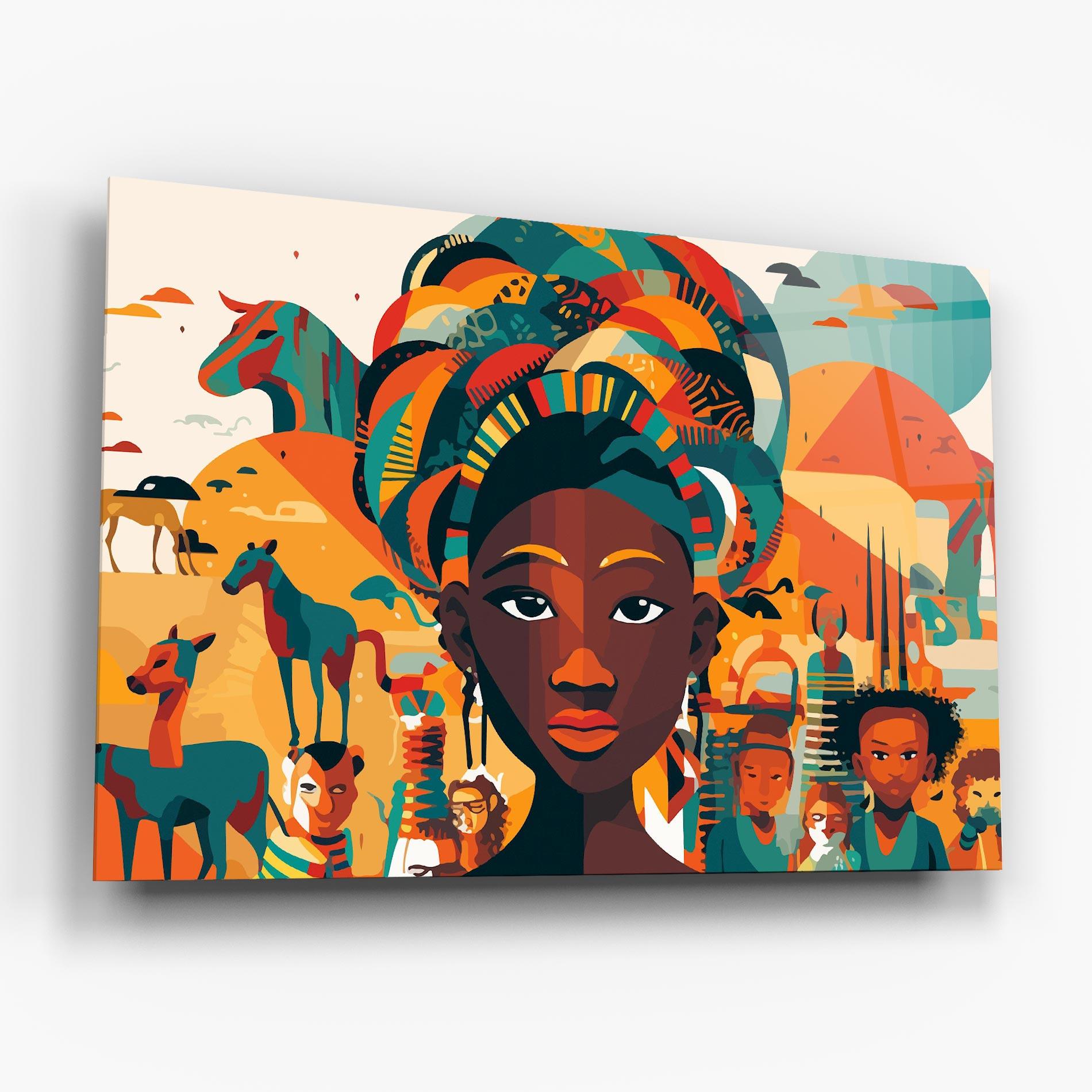 Üvegkép Child Africa Art mockup 6