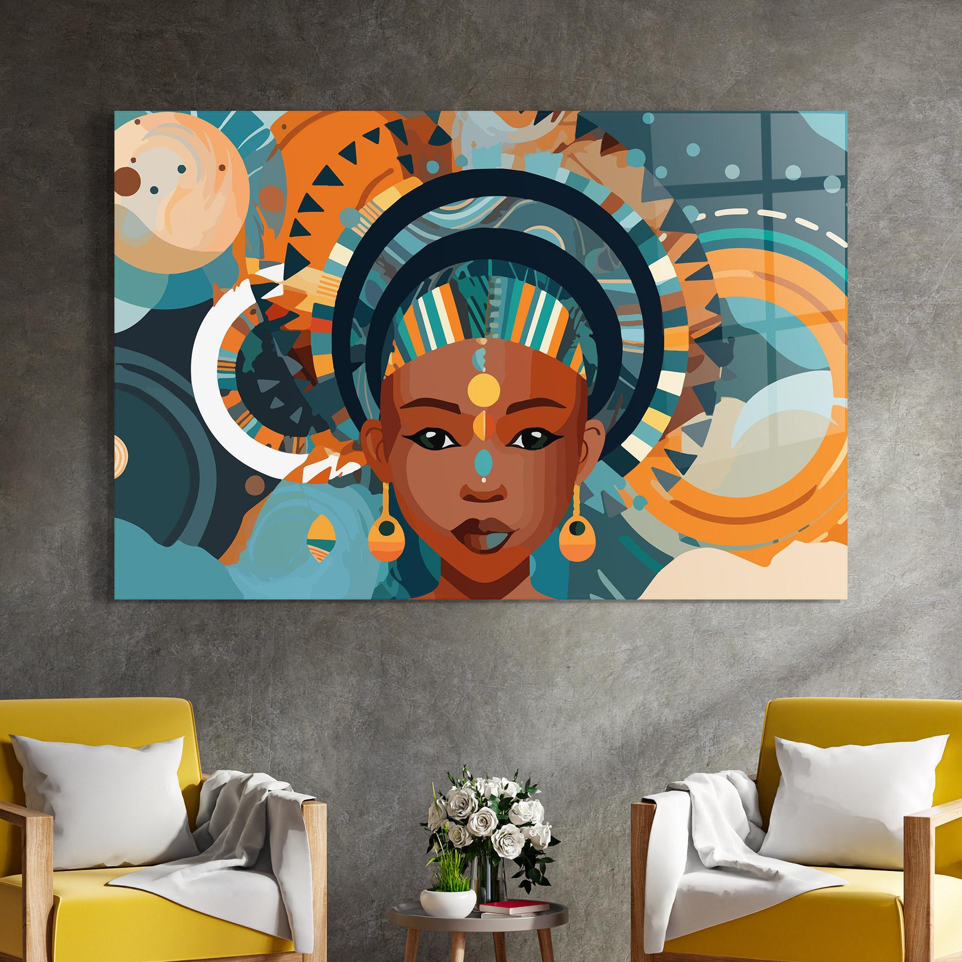 Üvegkép African Colorful Child mockup 4