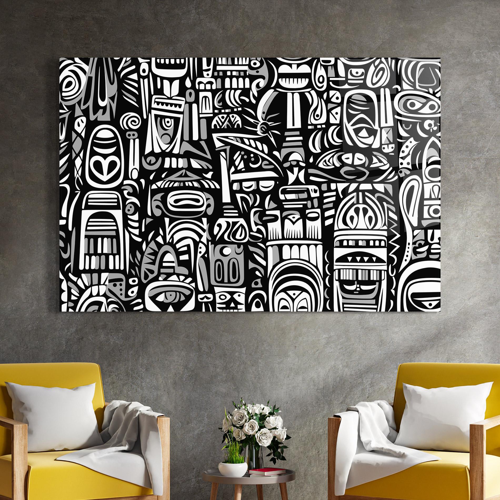 Üvegkép African Pattern mockup 4