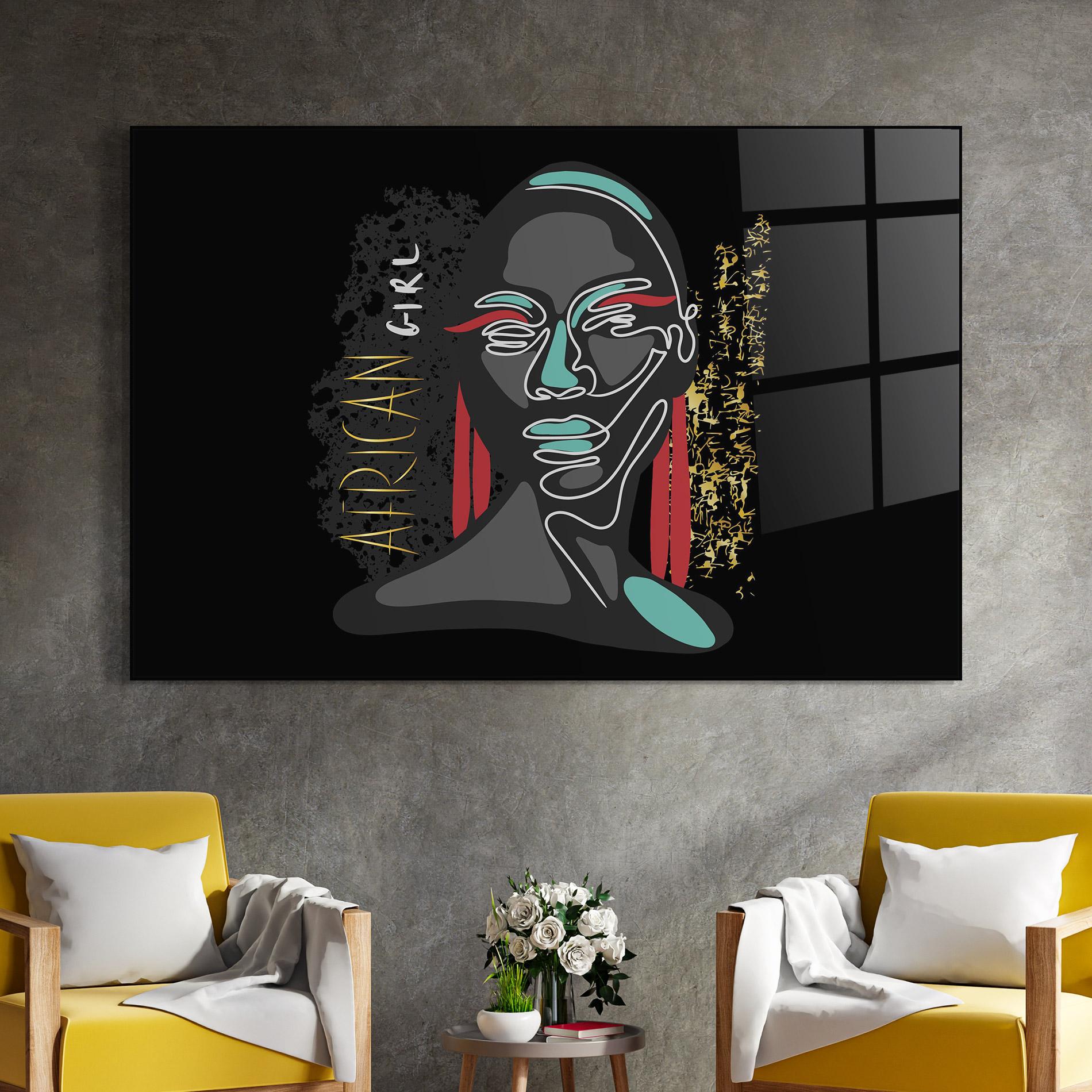 Üvegkép Gold African Girl mockup 4