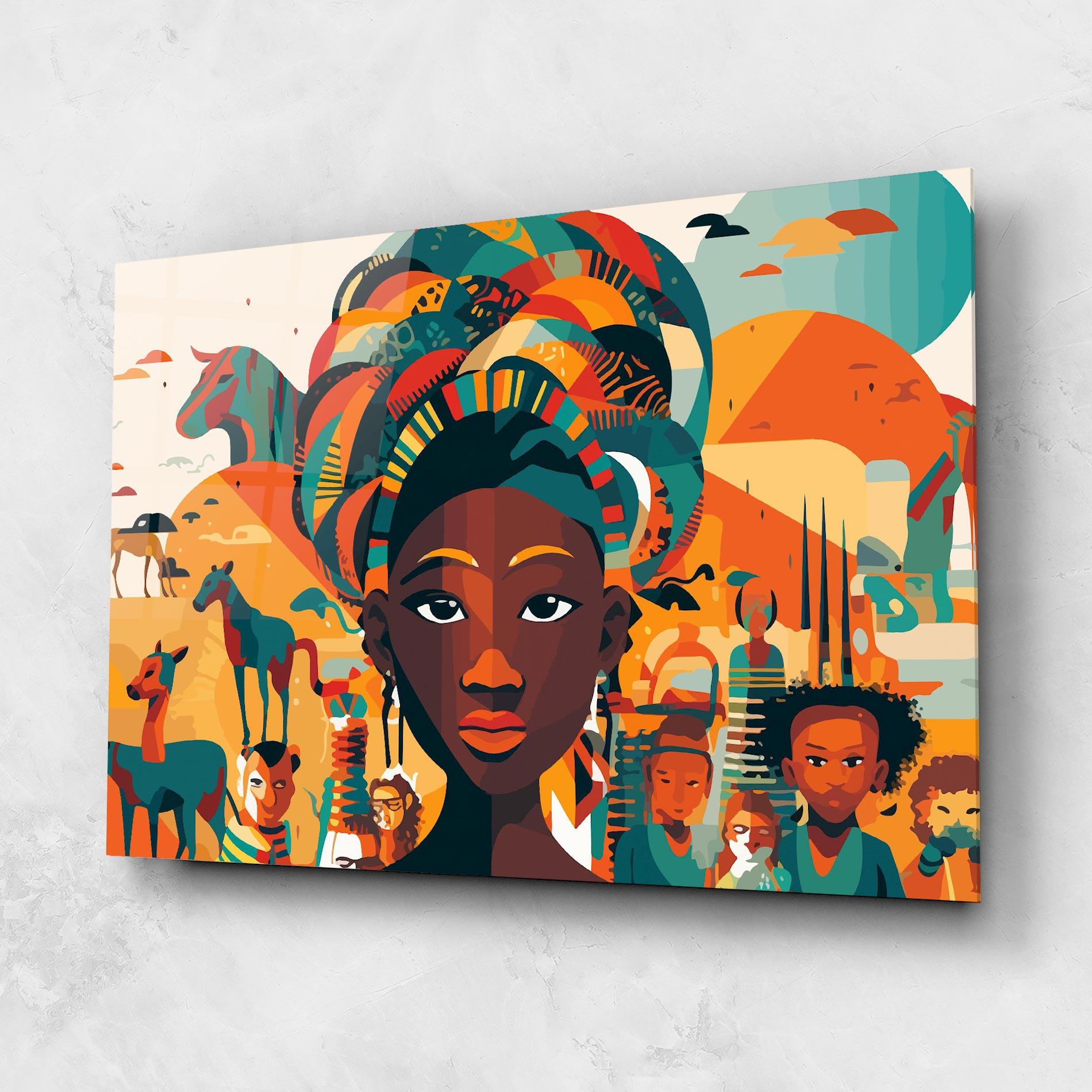 Üvegkép Child Africa Art mockup 1