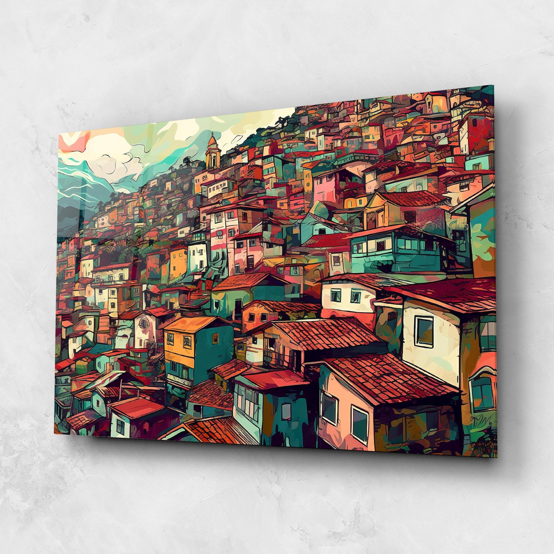 Üvegkép Old Houses Morning mockup 1