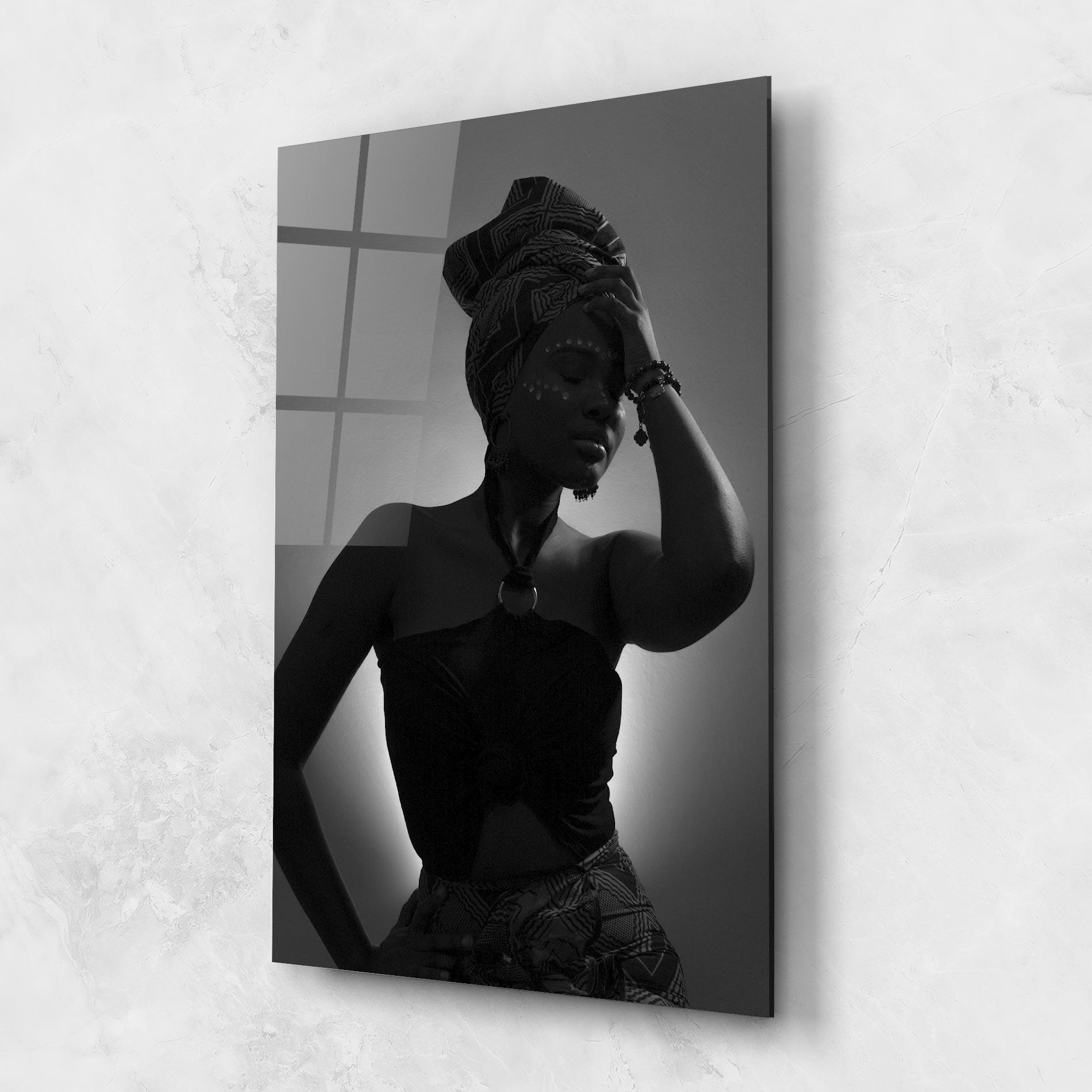 Üvegkép African Woman Shadow mockup 1