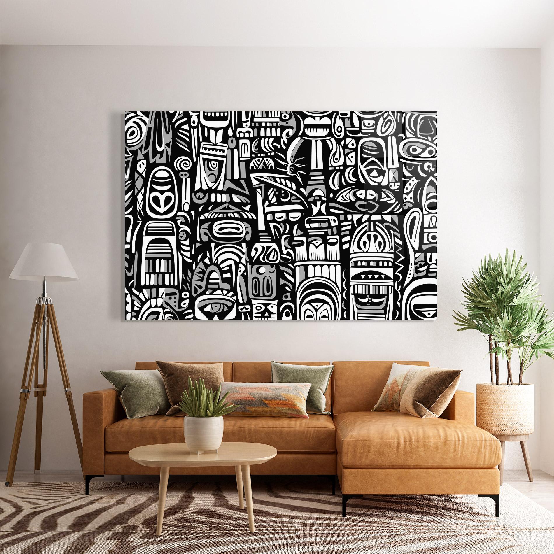 Üvegkép African Pattern mockup 7