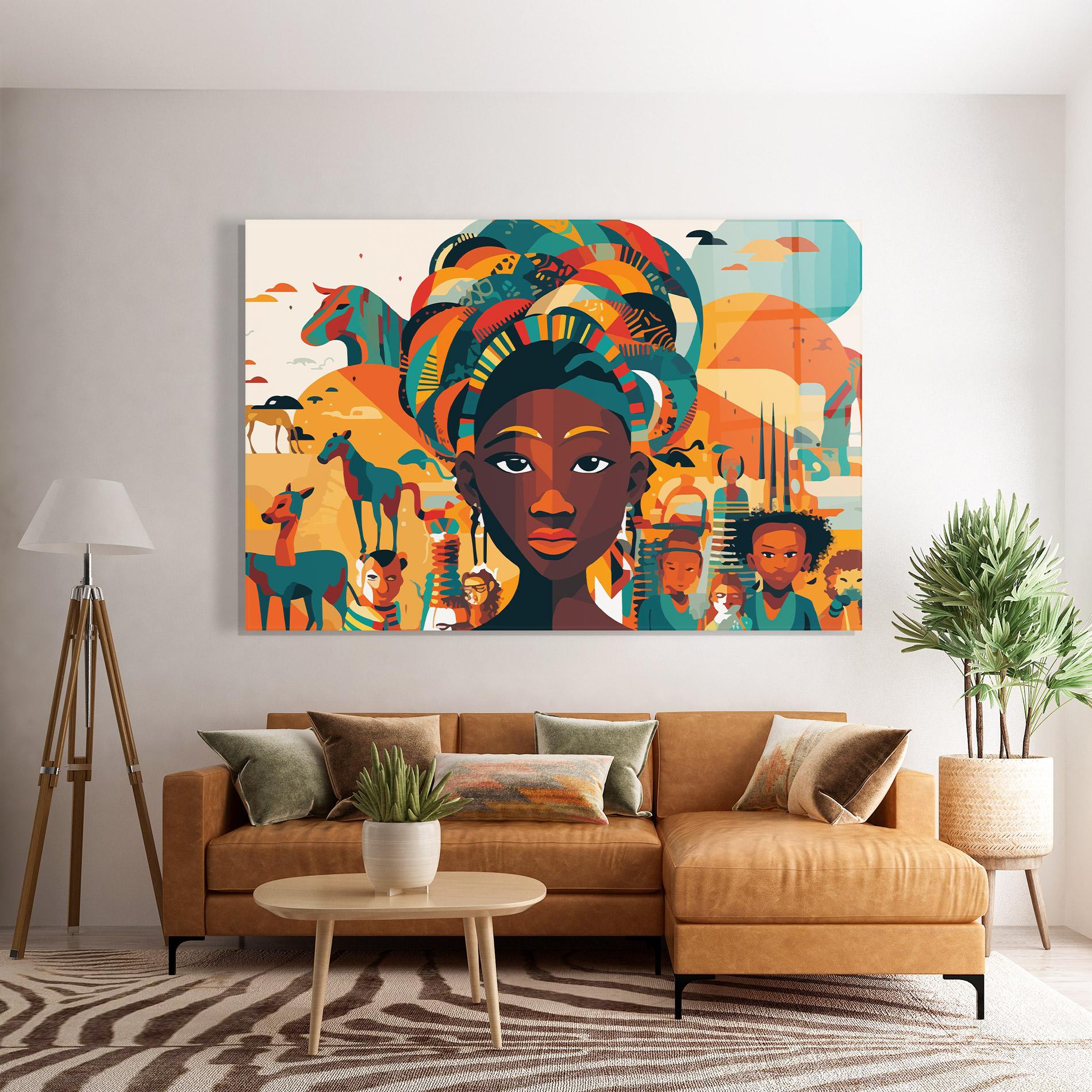 Üvegkép Child Africa Art mockup 7