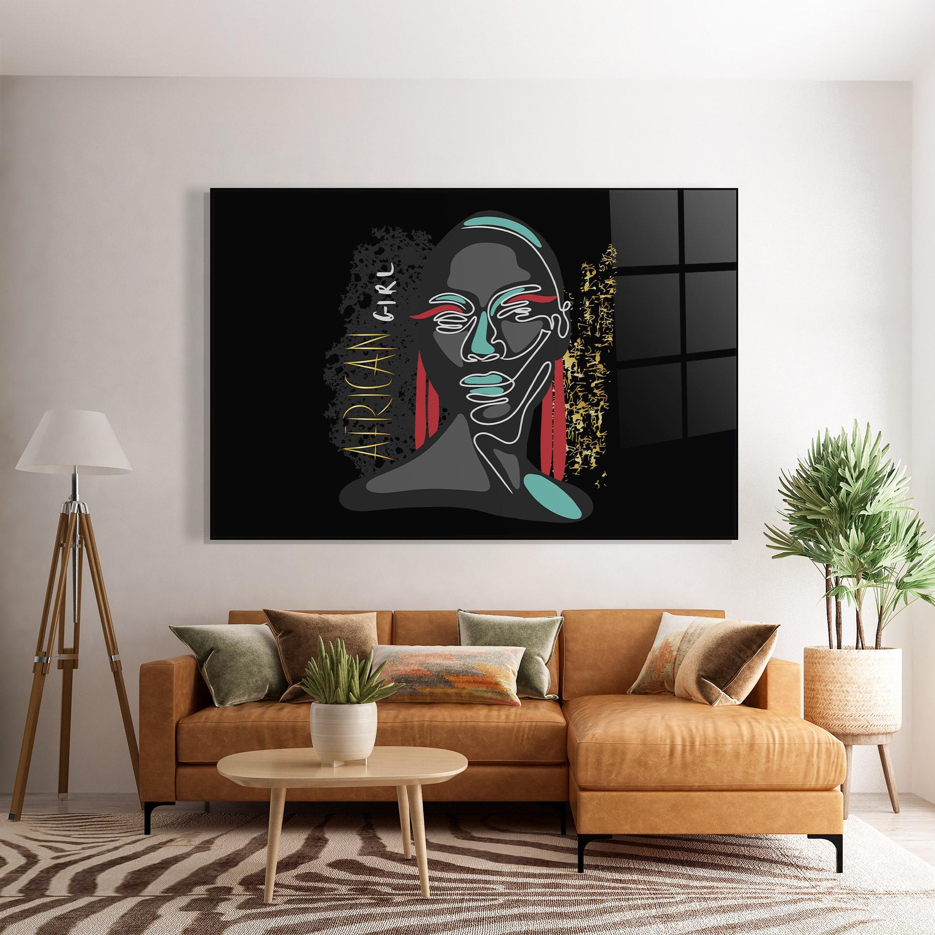 Üvegkép Gold African Girl mockup 7