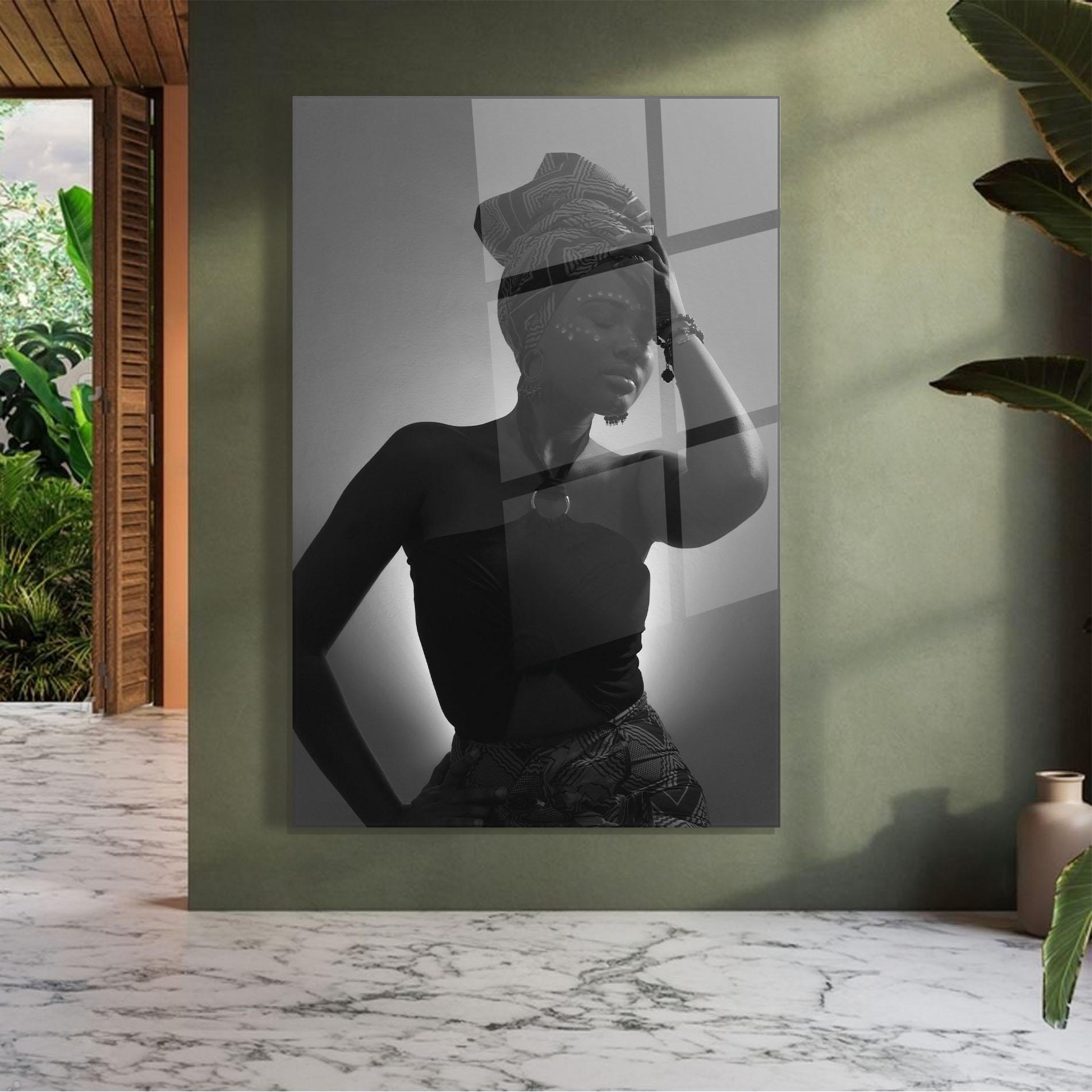Üvegkép African Woman Shadow mockup 7