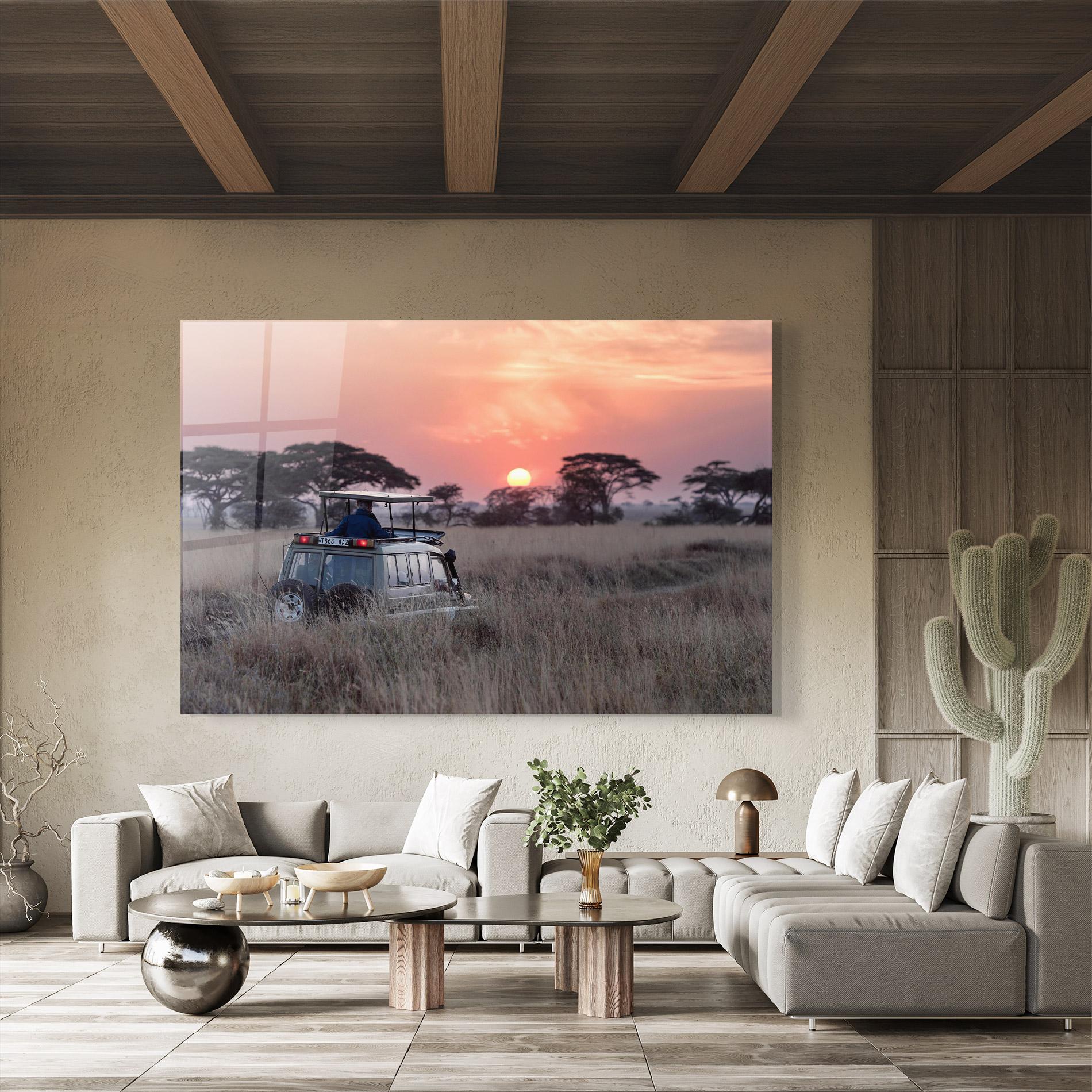 Üvegkép Sunset Wild Car mockup 8