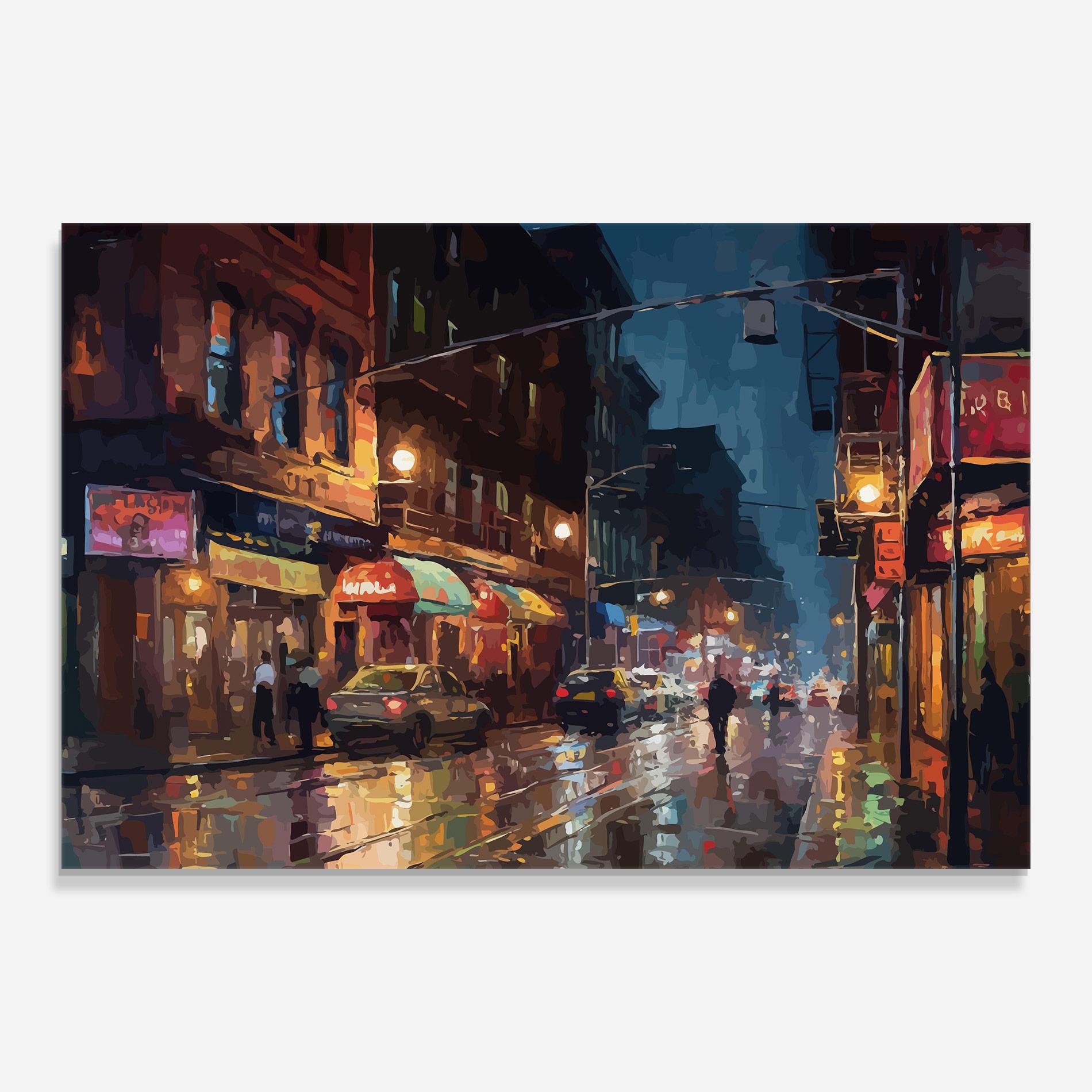 Üvegkép City Cars Night mockup 0