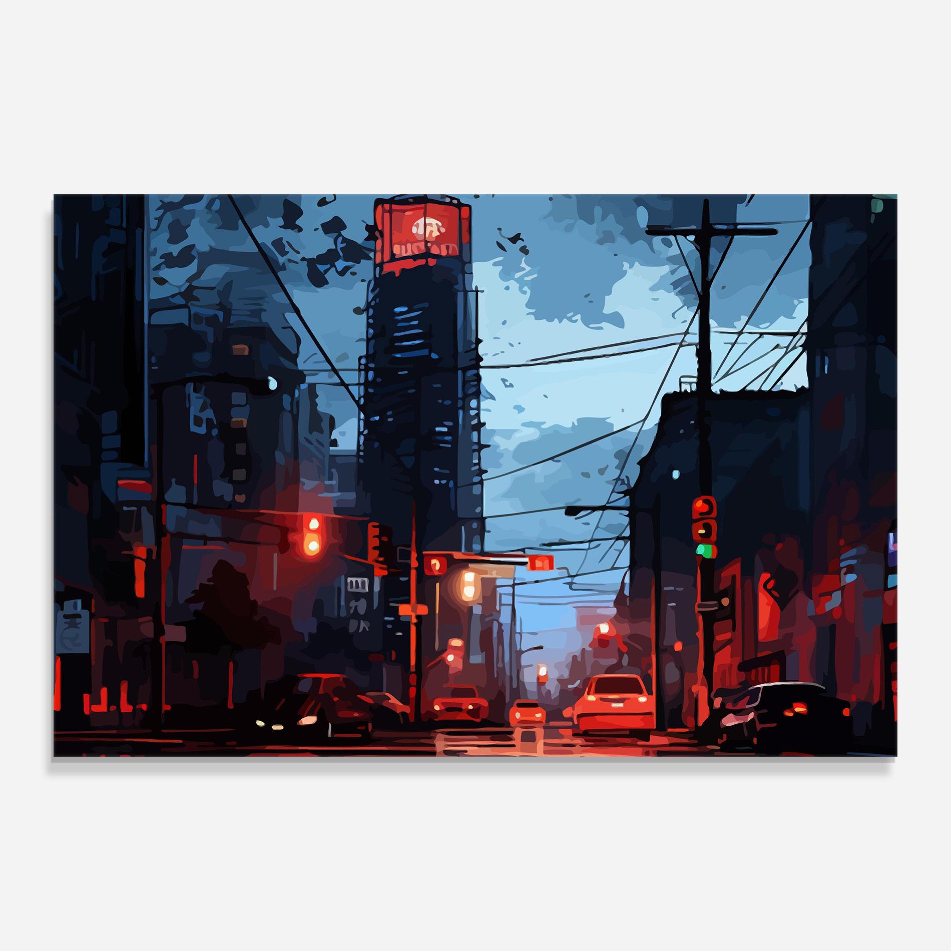 Üvegkép Red City Light mockup 0