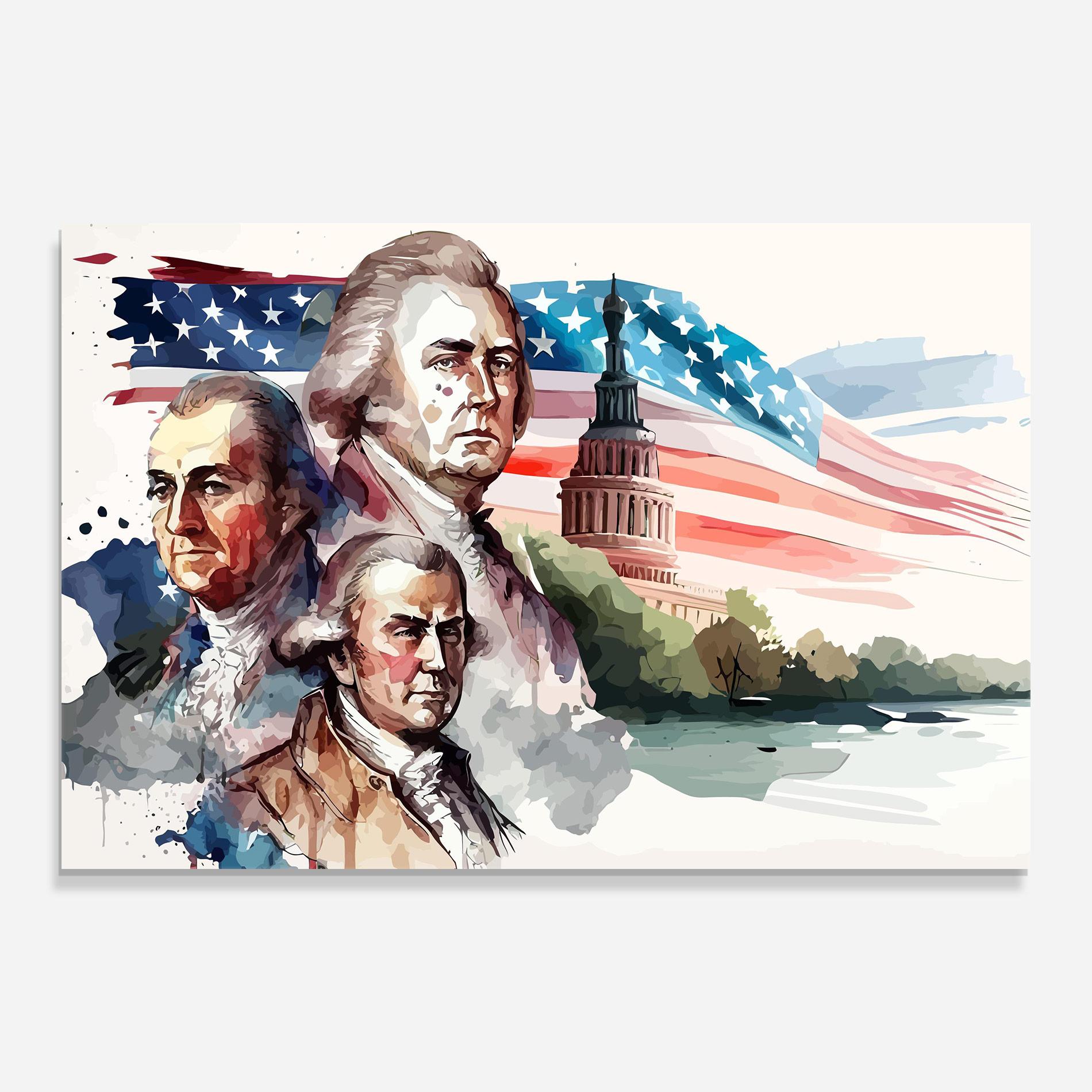 Üvegkép Usa Flag Art mockup 0