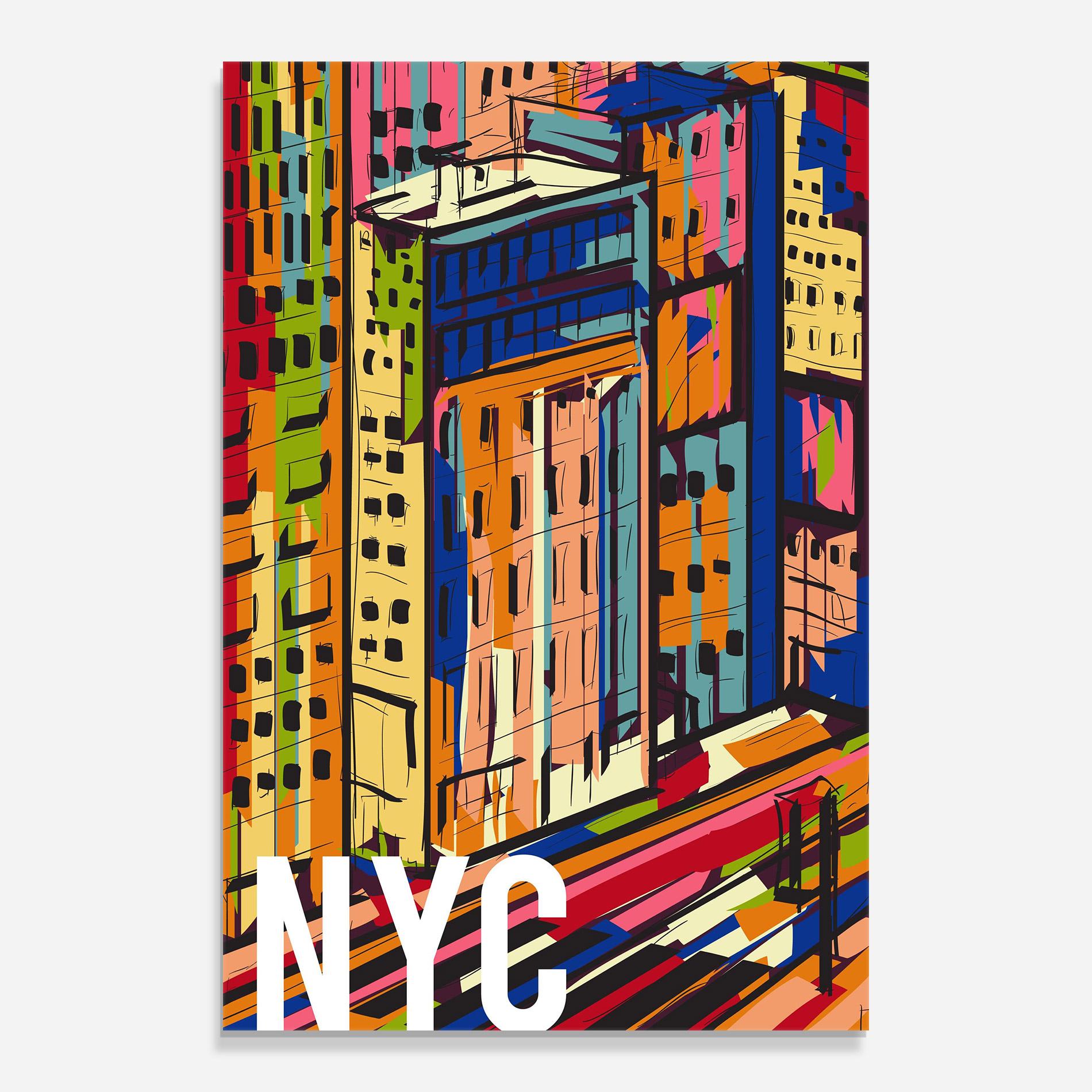 Üvegkép New York City Art mockup 0
