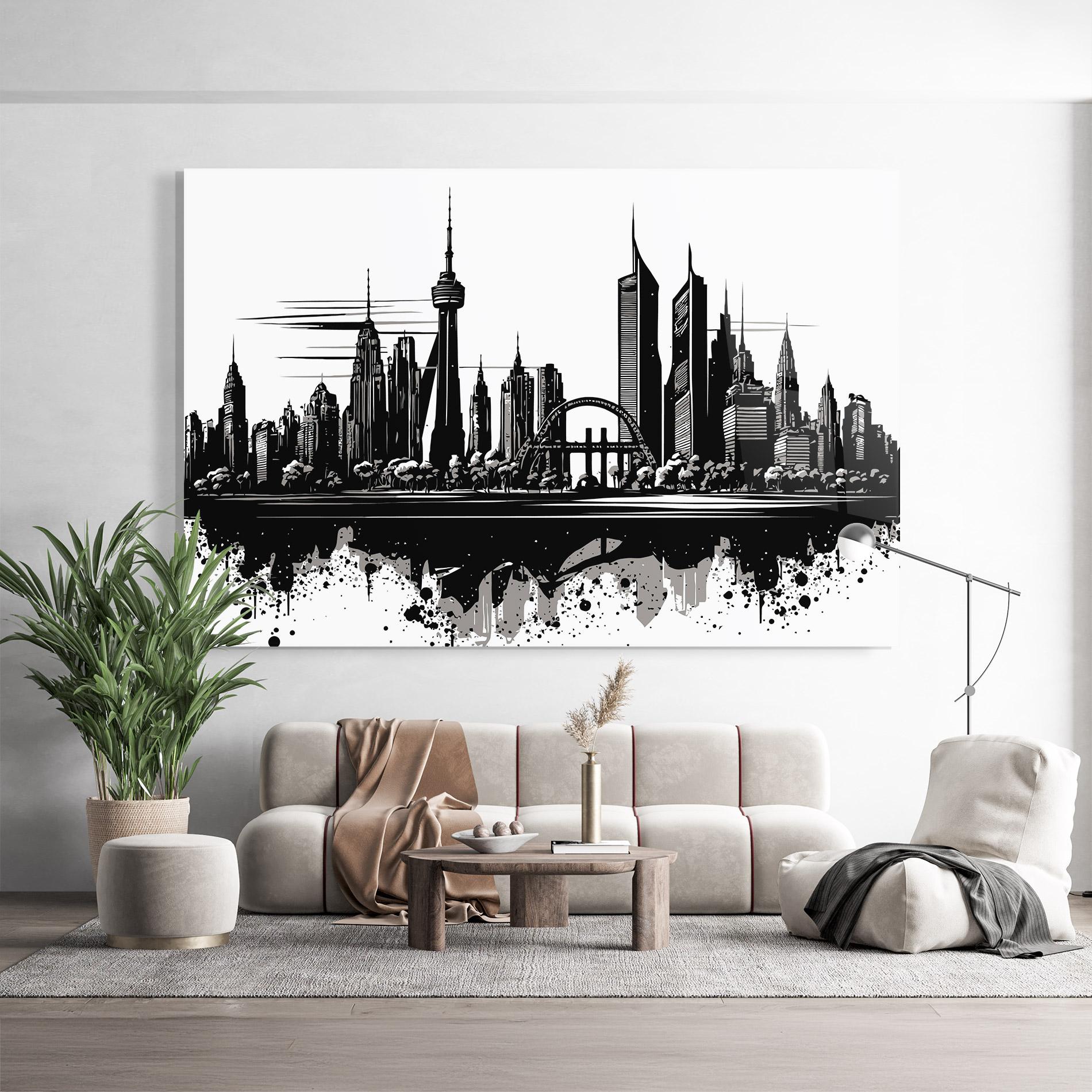 Üvegkép Black Ink City mockup 9