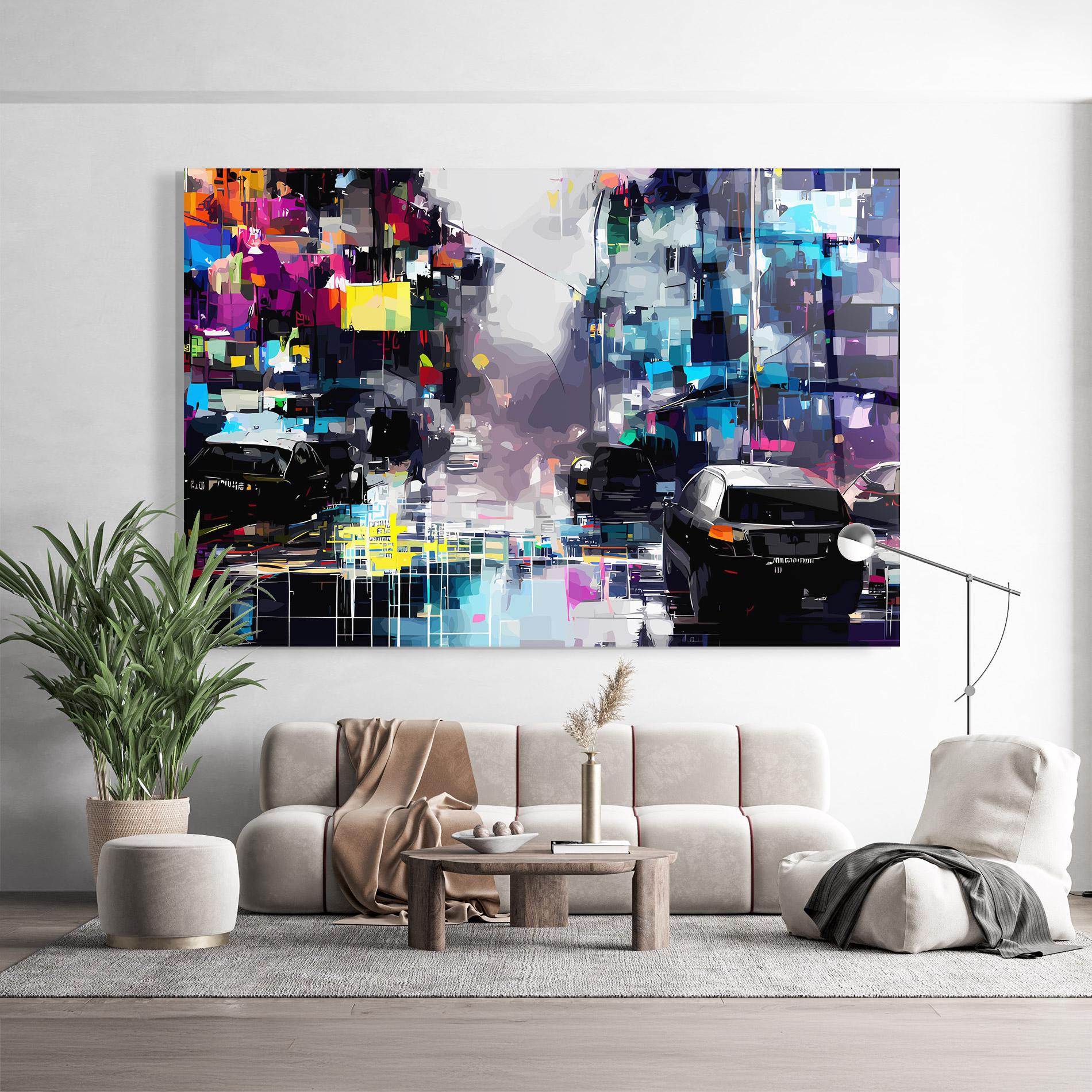 Üvegkép Grunge City Street mockup 9