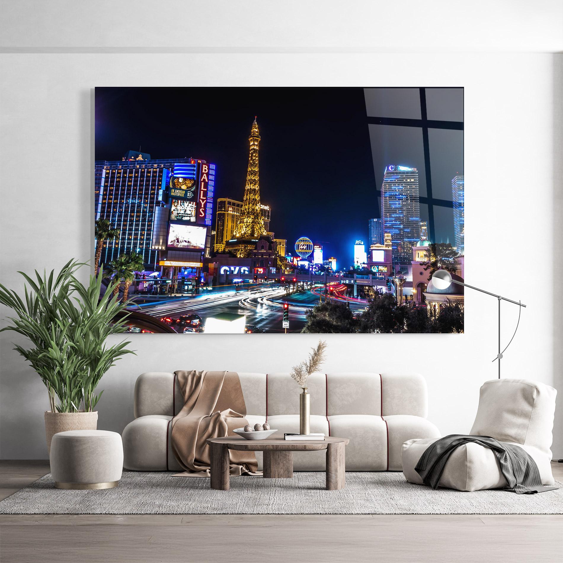 Üvegkép Las Vegas Night mockup 9