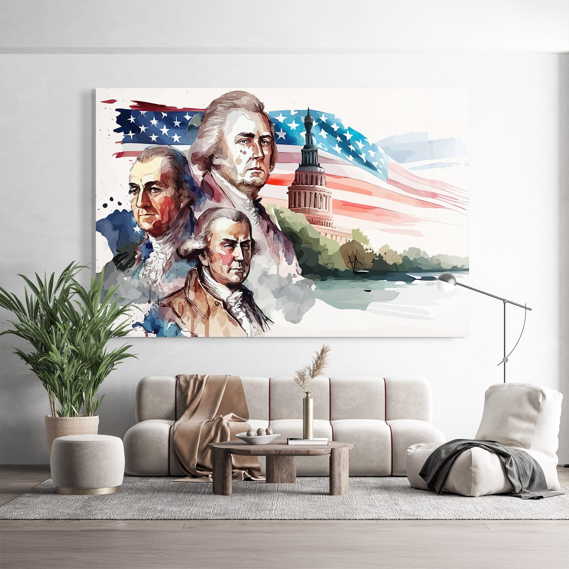 Üvegkép Usa Flag Art mockup 9