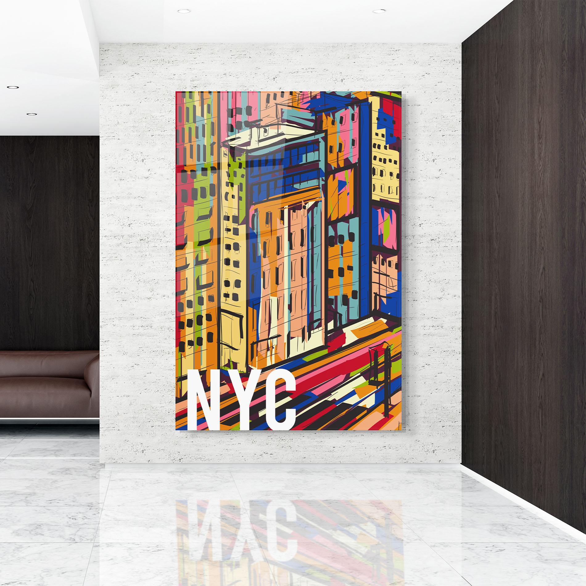 Üvegkép New York City Art mockup 9