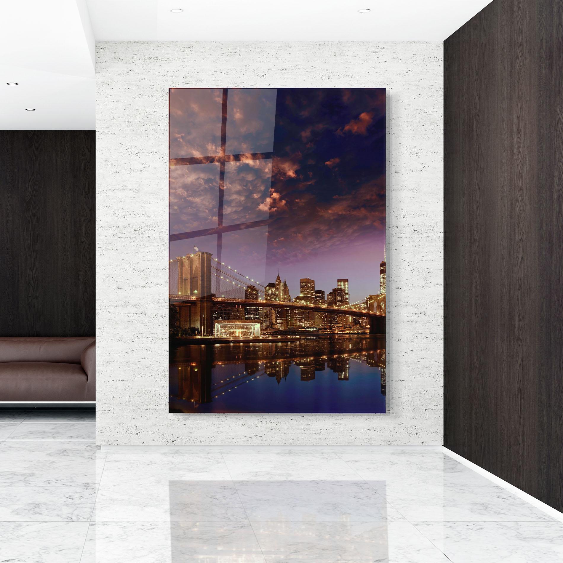 Üvegkép Sunset New York mockup 9