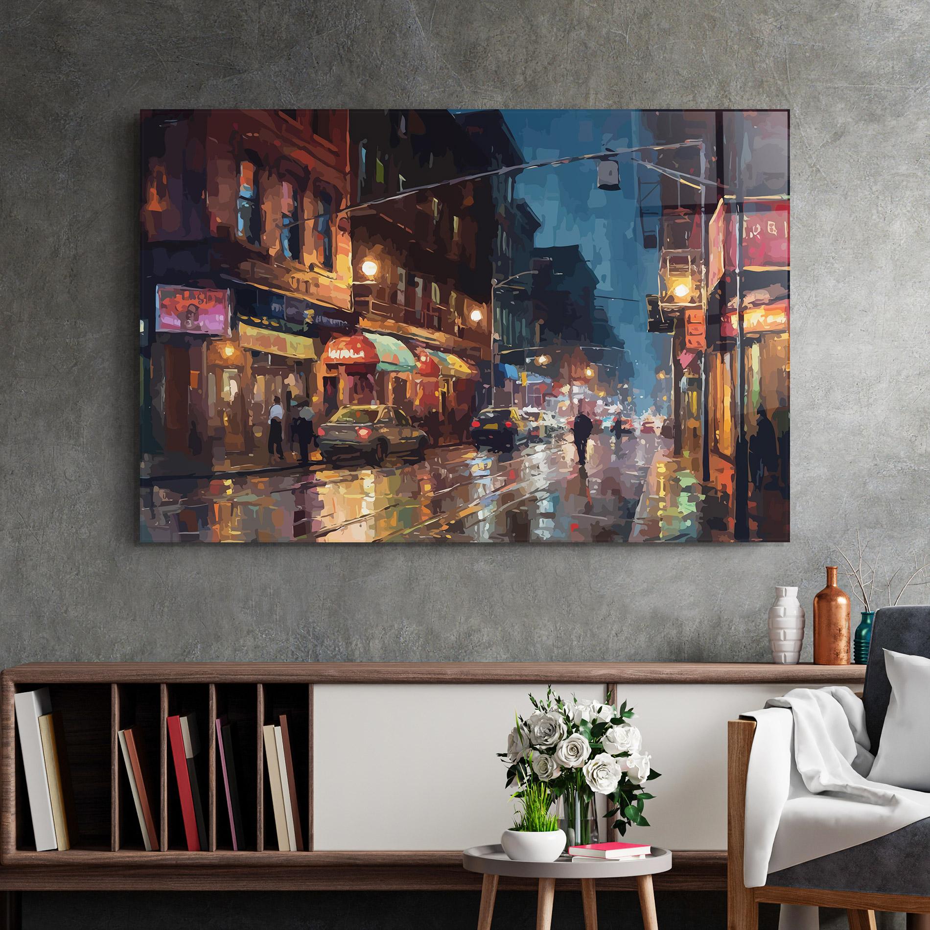 Üvegkép City Cars Night mockup 2