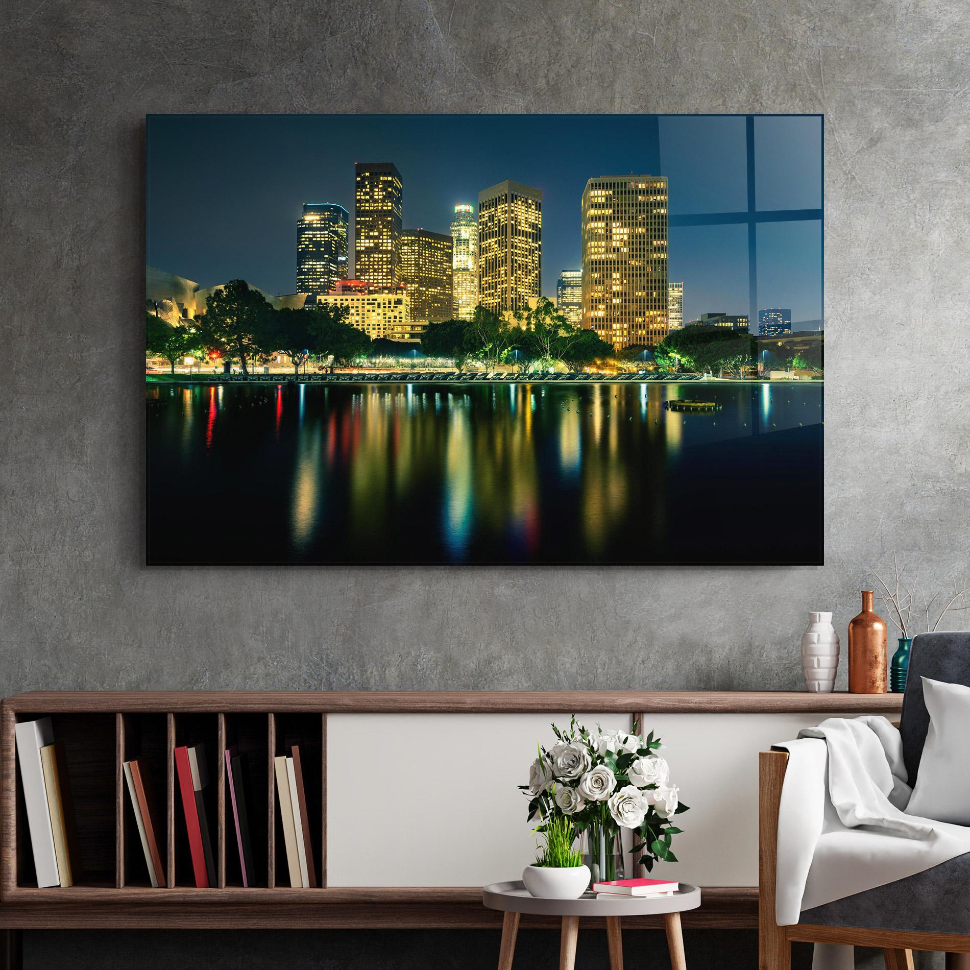 Üvegkép Los Angeles Night mockup 2