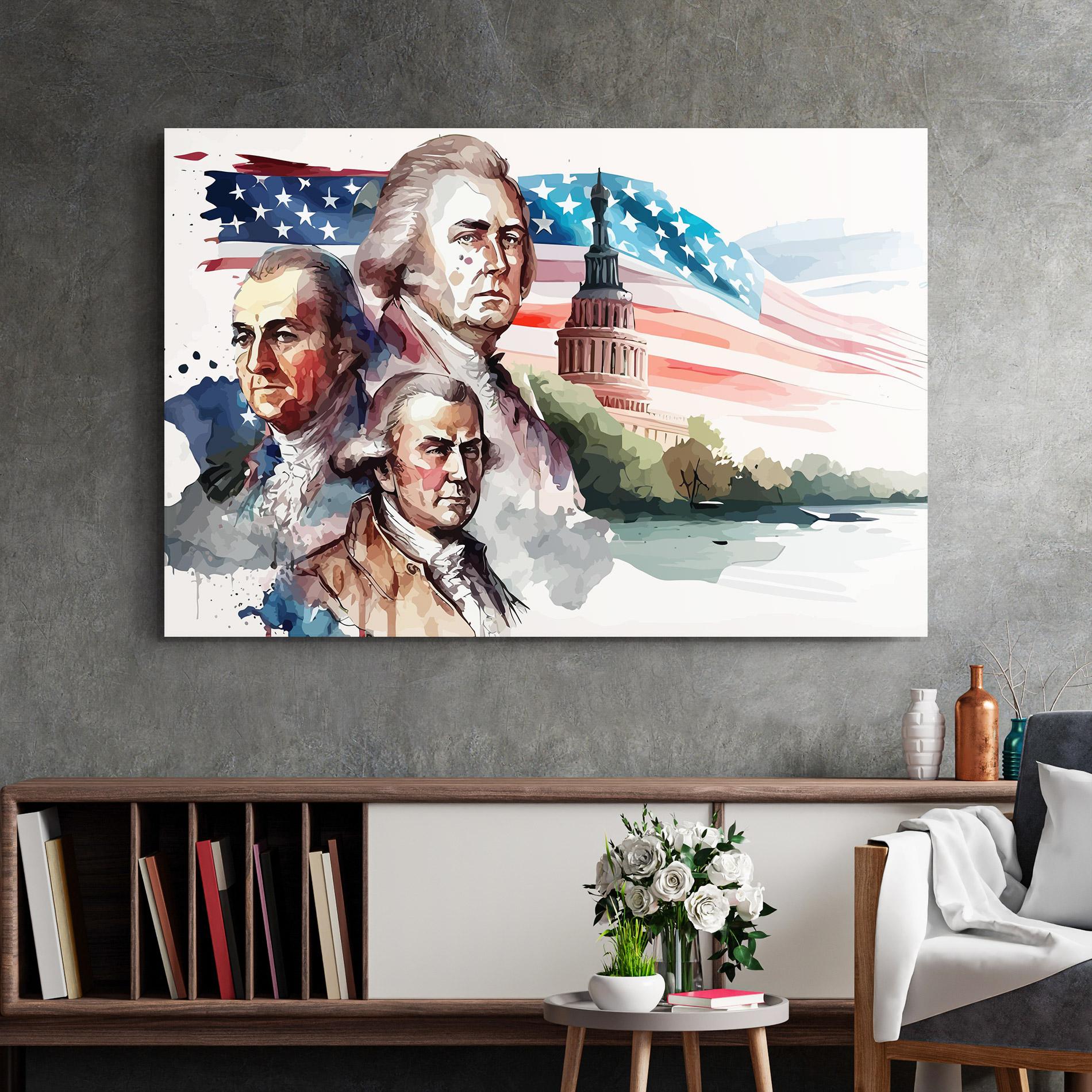 Üvegkép Usa Flag Art mockup 2