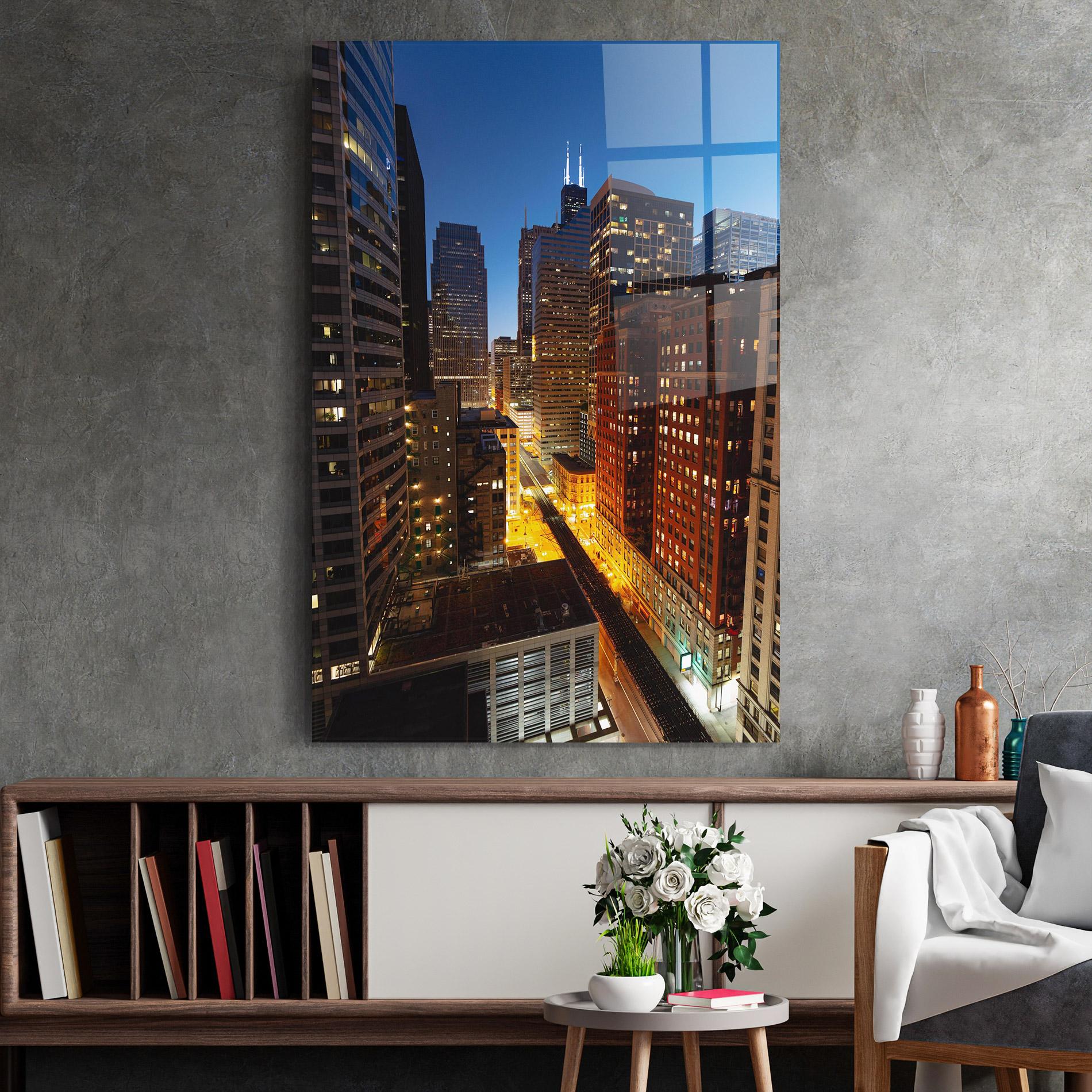 Üvegkép Hight City Building mockup 2