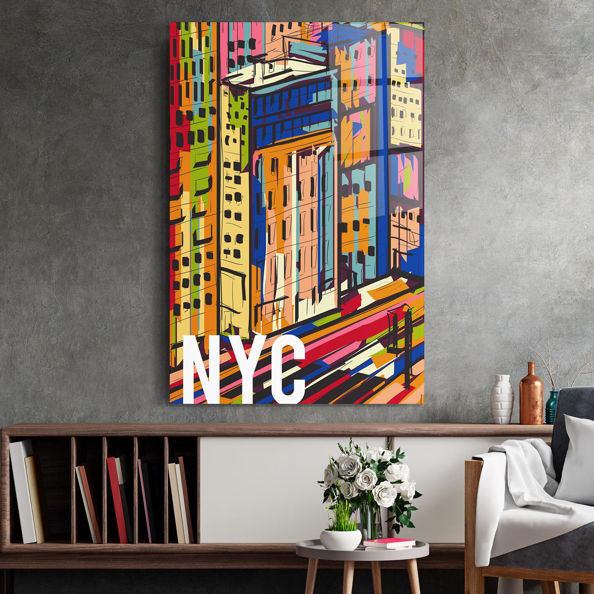 Üvegkép New York City Art mockup 2