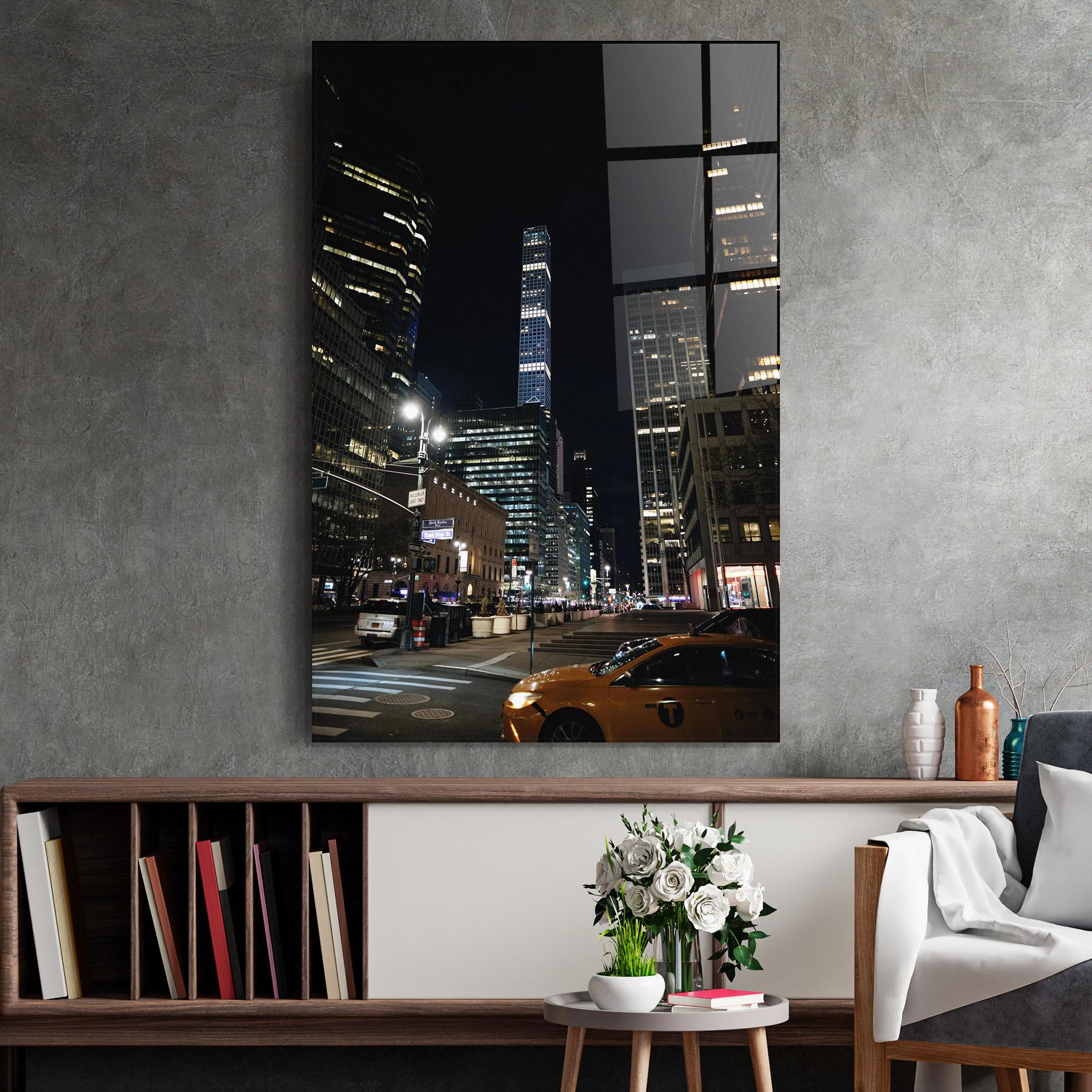 Üvegkép Skyline Night Light mockup 2